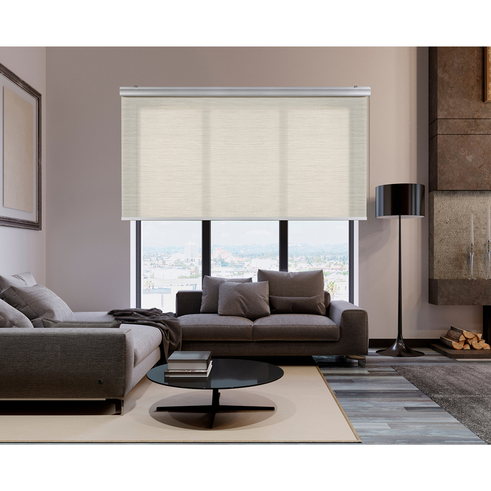 Estor enrollable LUX-SYSTEM textura gris Passione tende vista0