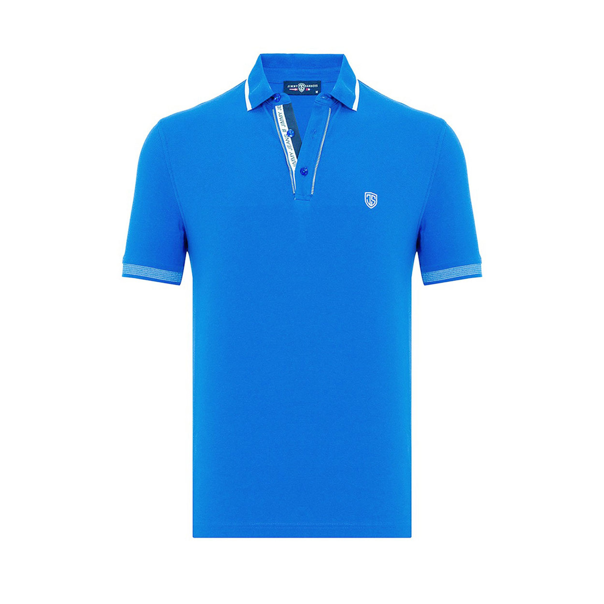 Polo a maniche corte con dettagli colorati blu chiaro Jimmy Sanders vista6