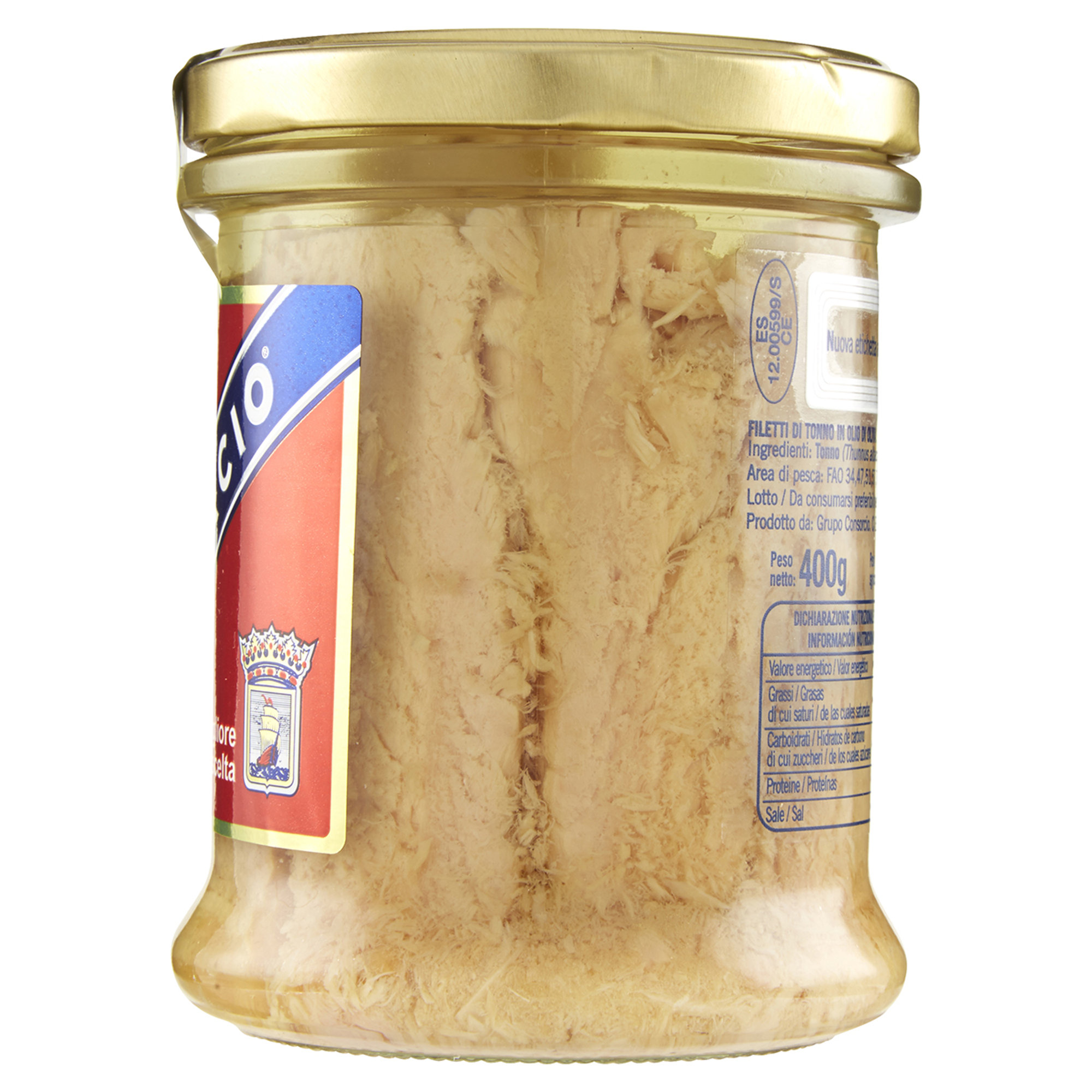 12 vasetti da 400 gr di filetti di tonno in olio d'oliva Consorcio vista4