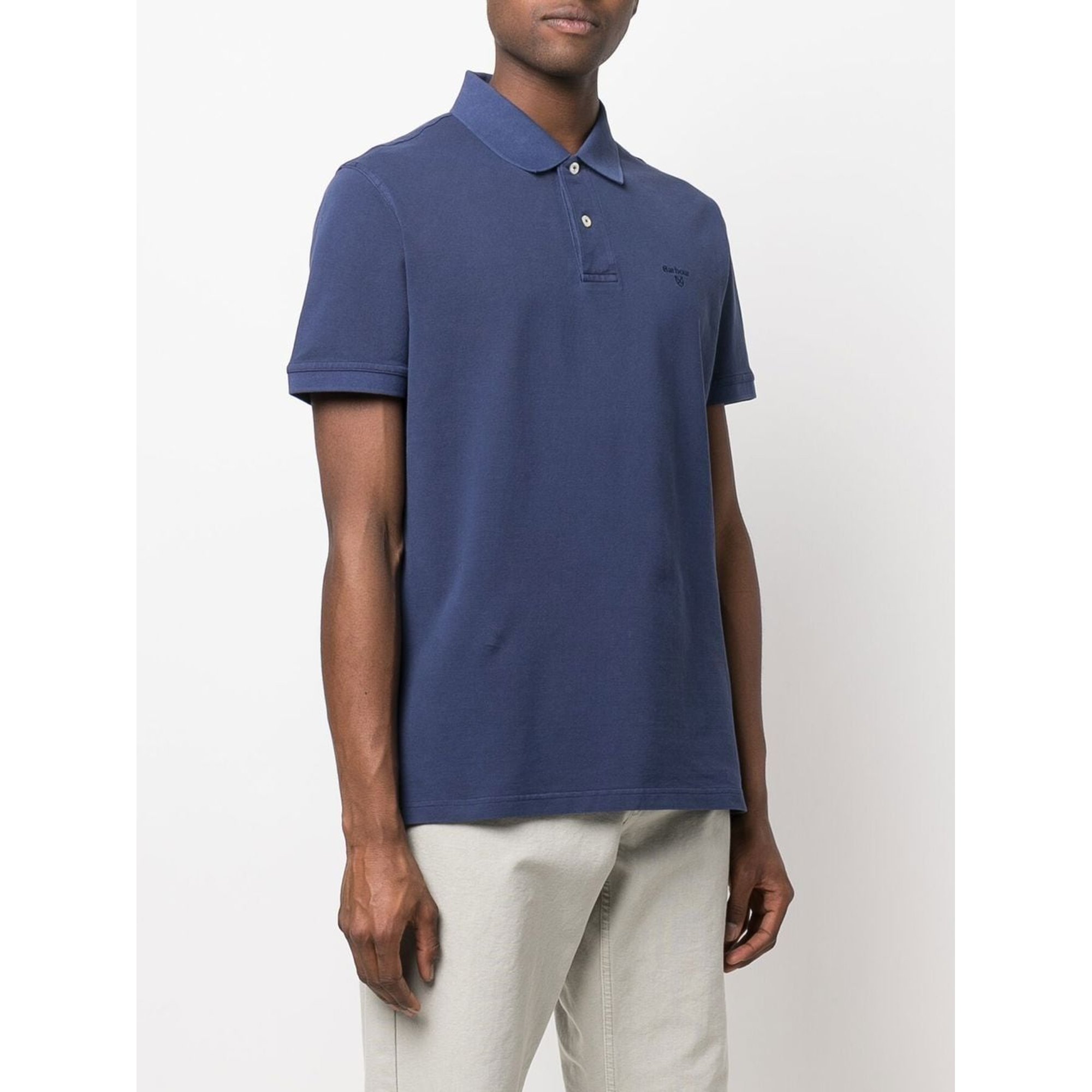 Polo sport bleu délavé Barbour vista2