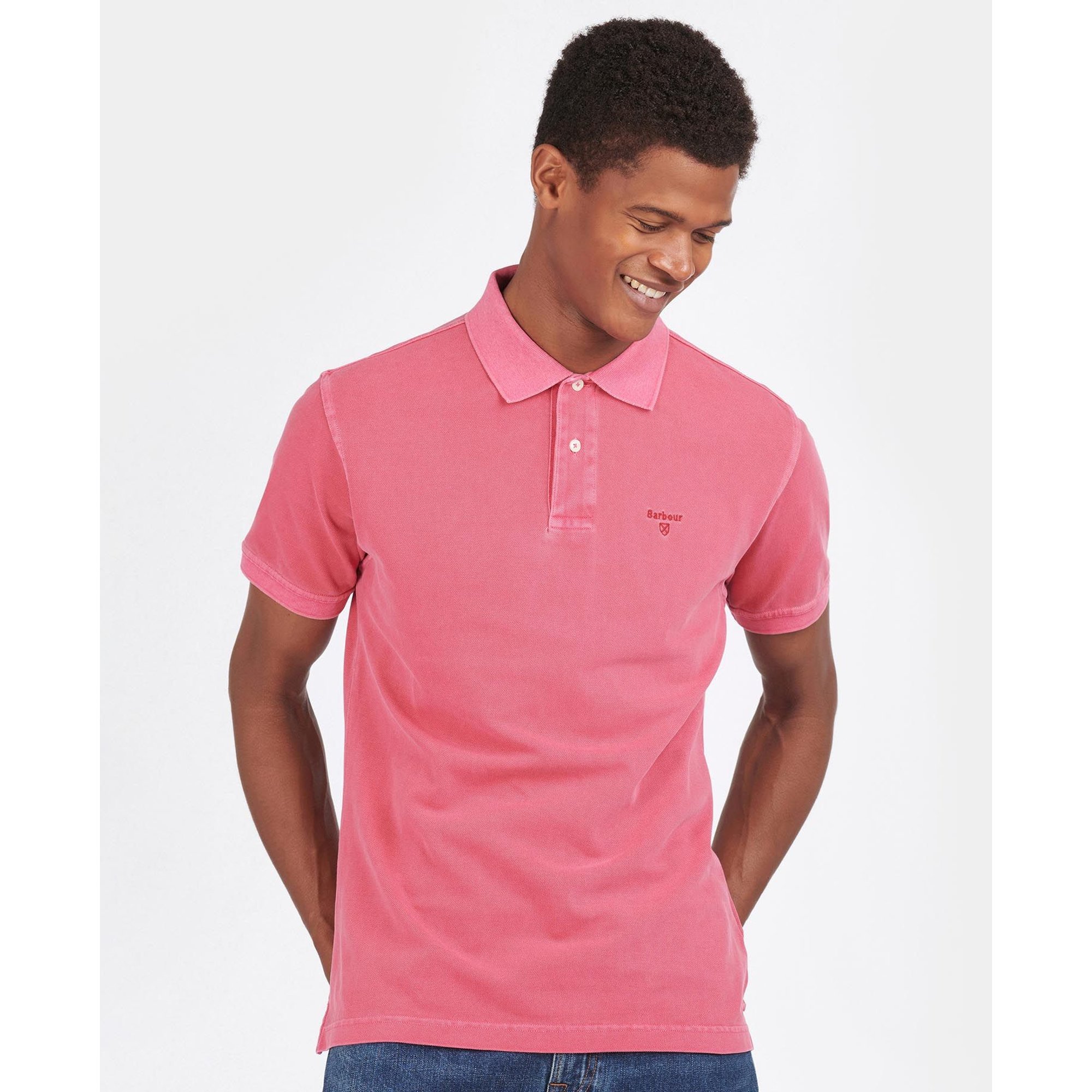 Polo sportiva lavata rosa Barbour vista0