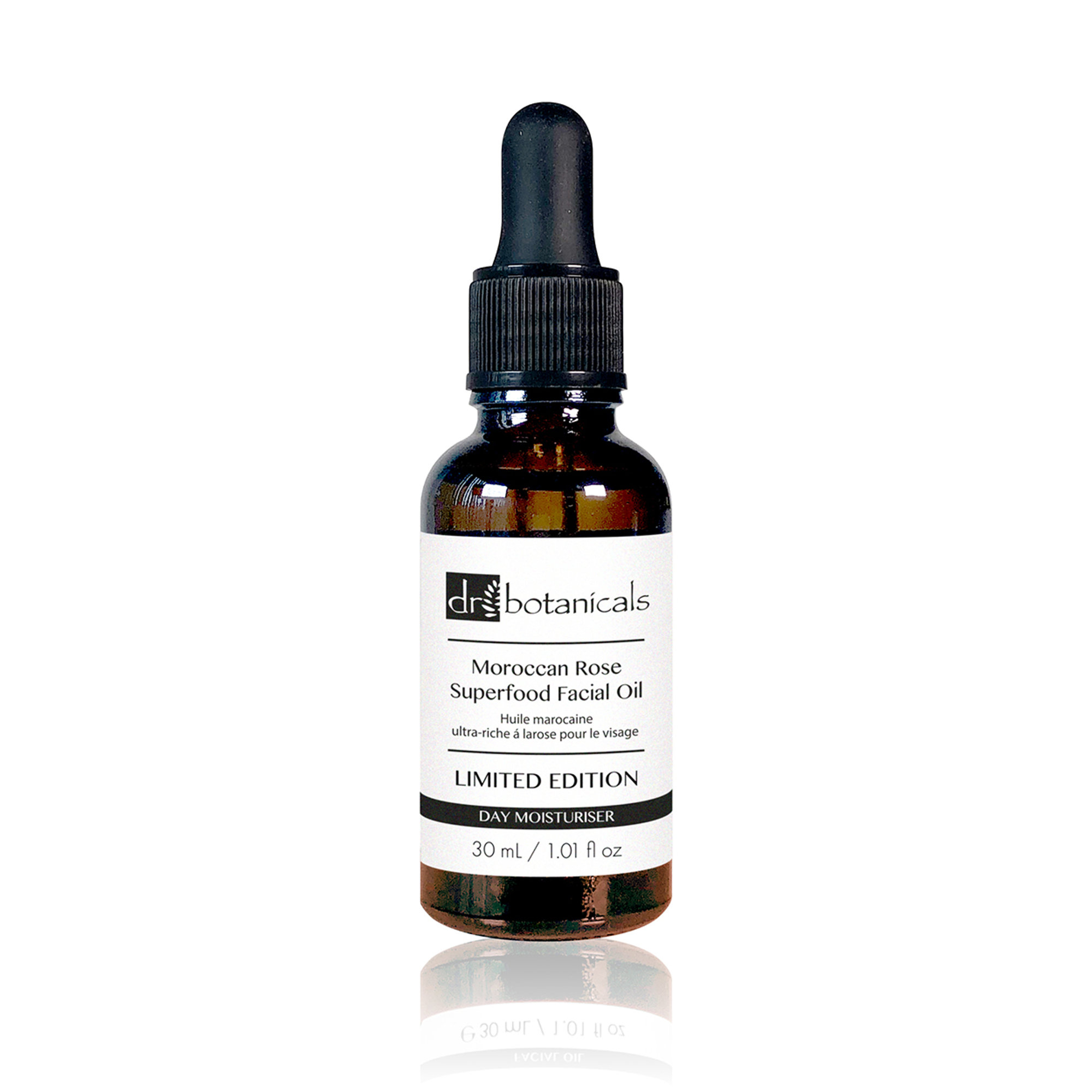 OLIO VISO SUPERFOOD ROSA MOROCCON LIMITED EDITION - flacone ambra - 30 ml Dr. Botanicals vista3