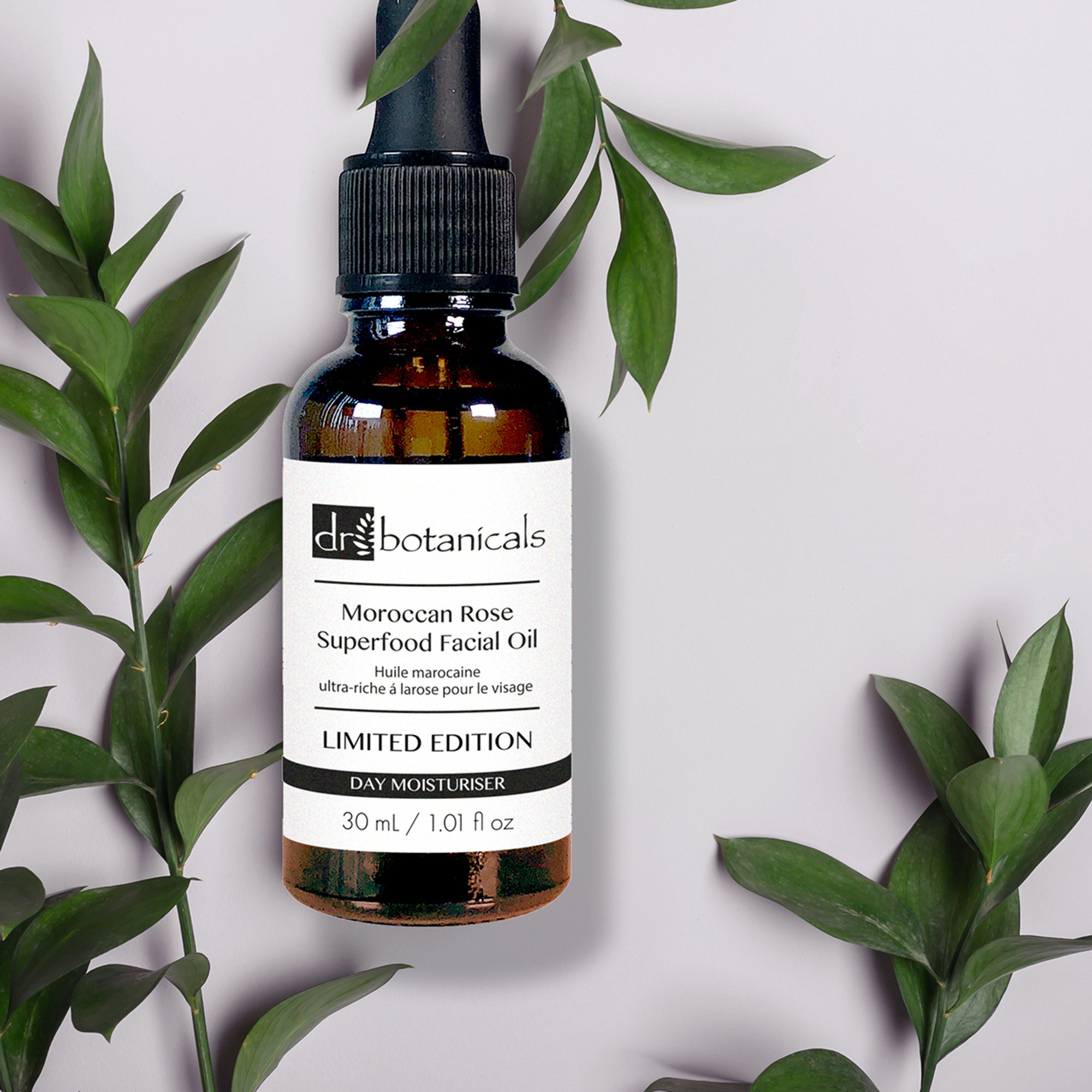 OLIO VISO SUPERFOOD ROSA MOROCCON LIMITED EDITION - flacone ambra - 30 ml Dr. Botanicals vista11