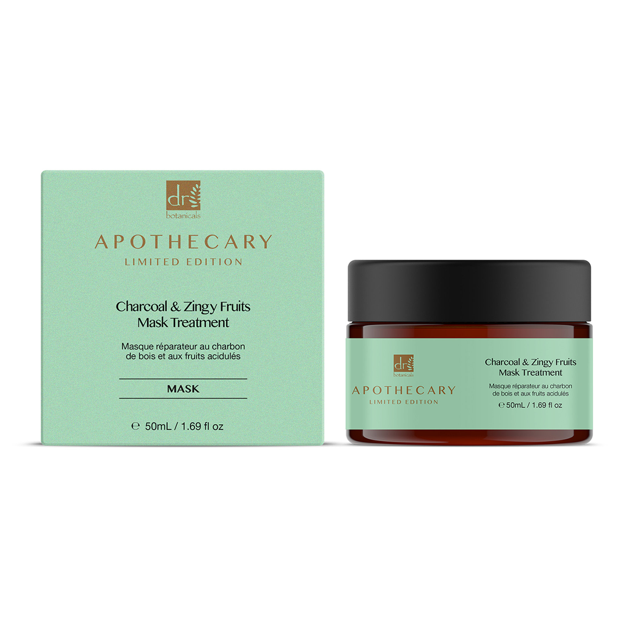 DB Charcoal and Zingy Fruits Mask Treatment - 50 ml Dr. Botanicals vista7