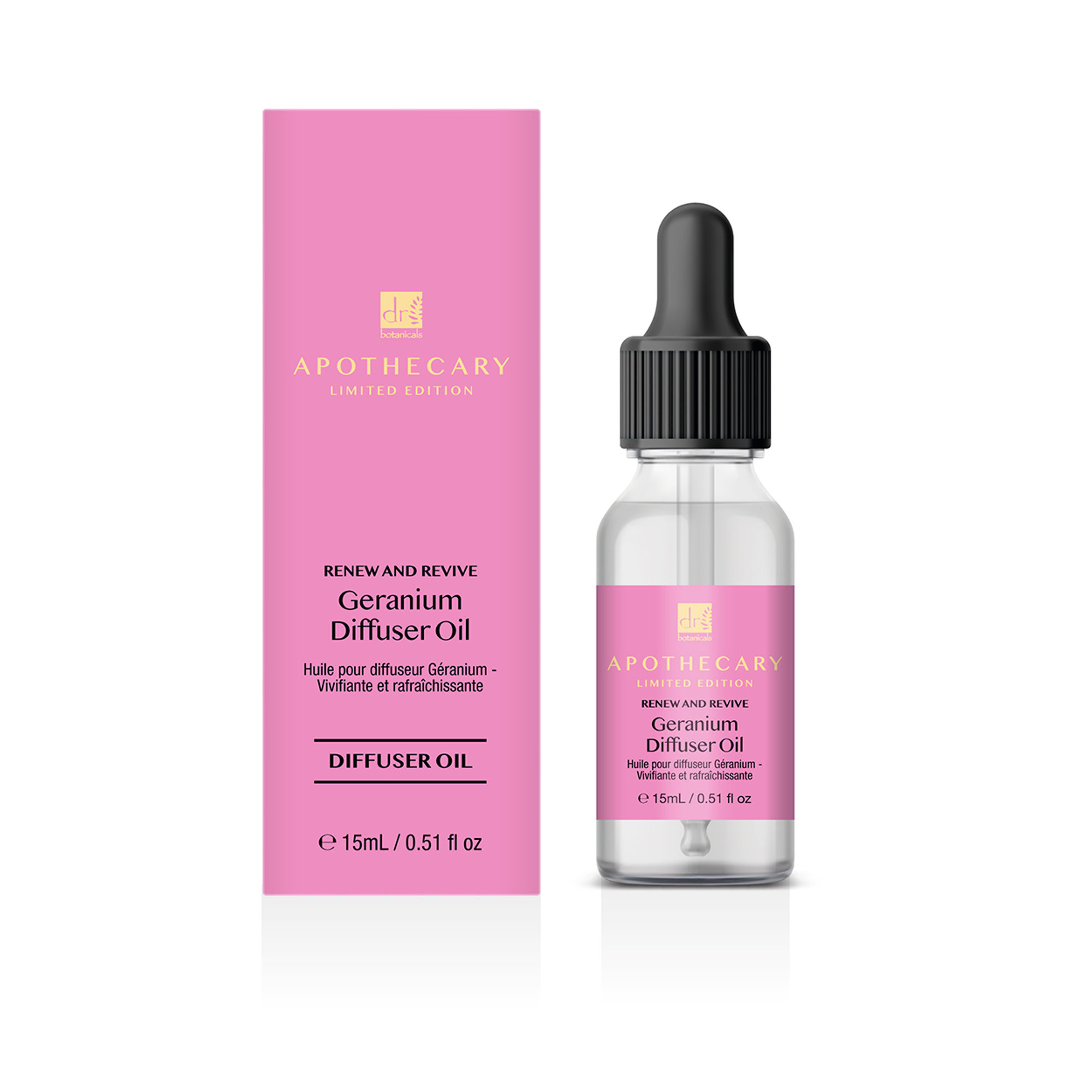 Renew and Revive Olio diffusore al geranio — 15 ml Dr. Botanicals vista0