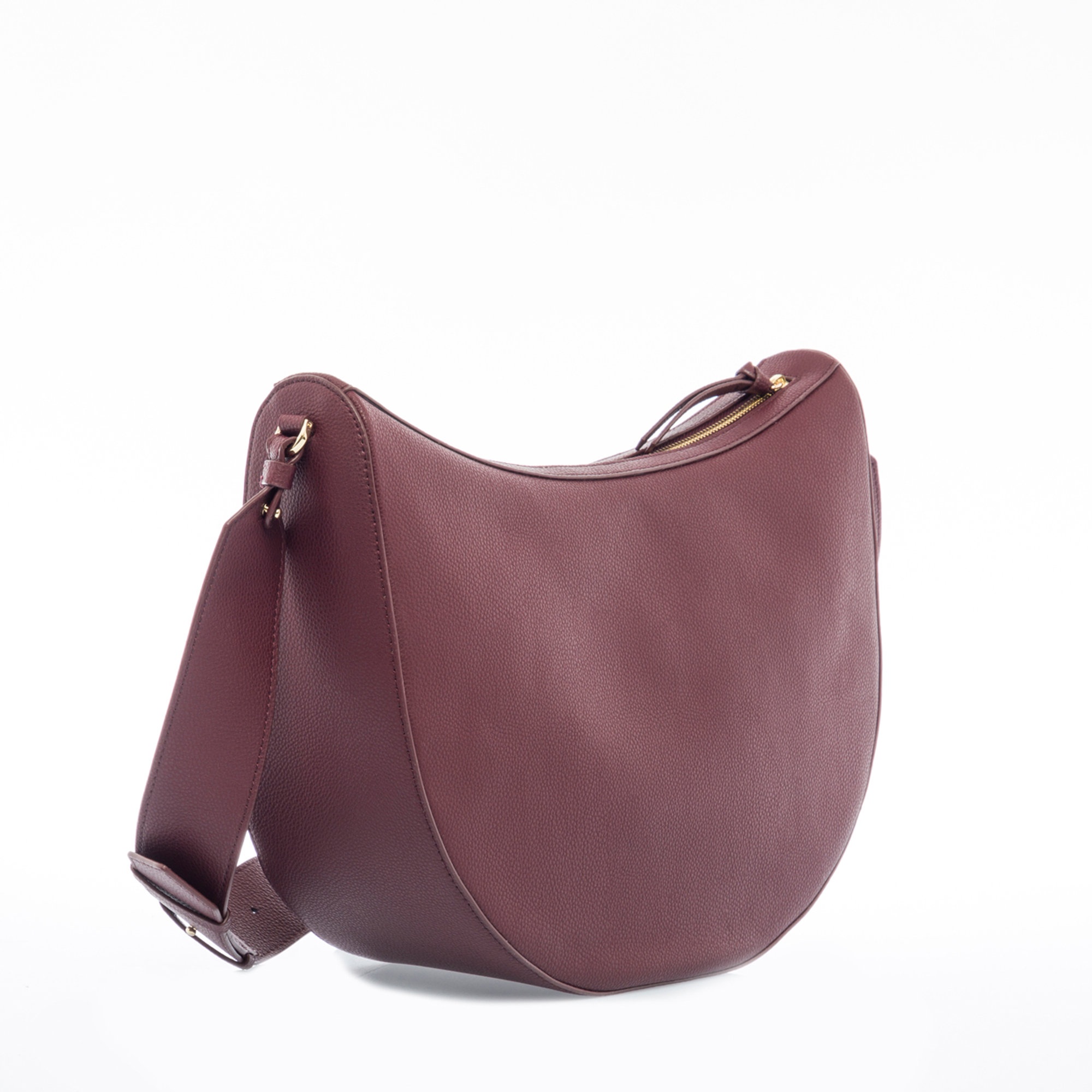 Borbonese Luna bag middle in pelle bordeaux Borbonese vista1