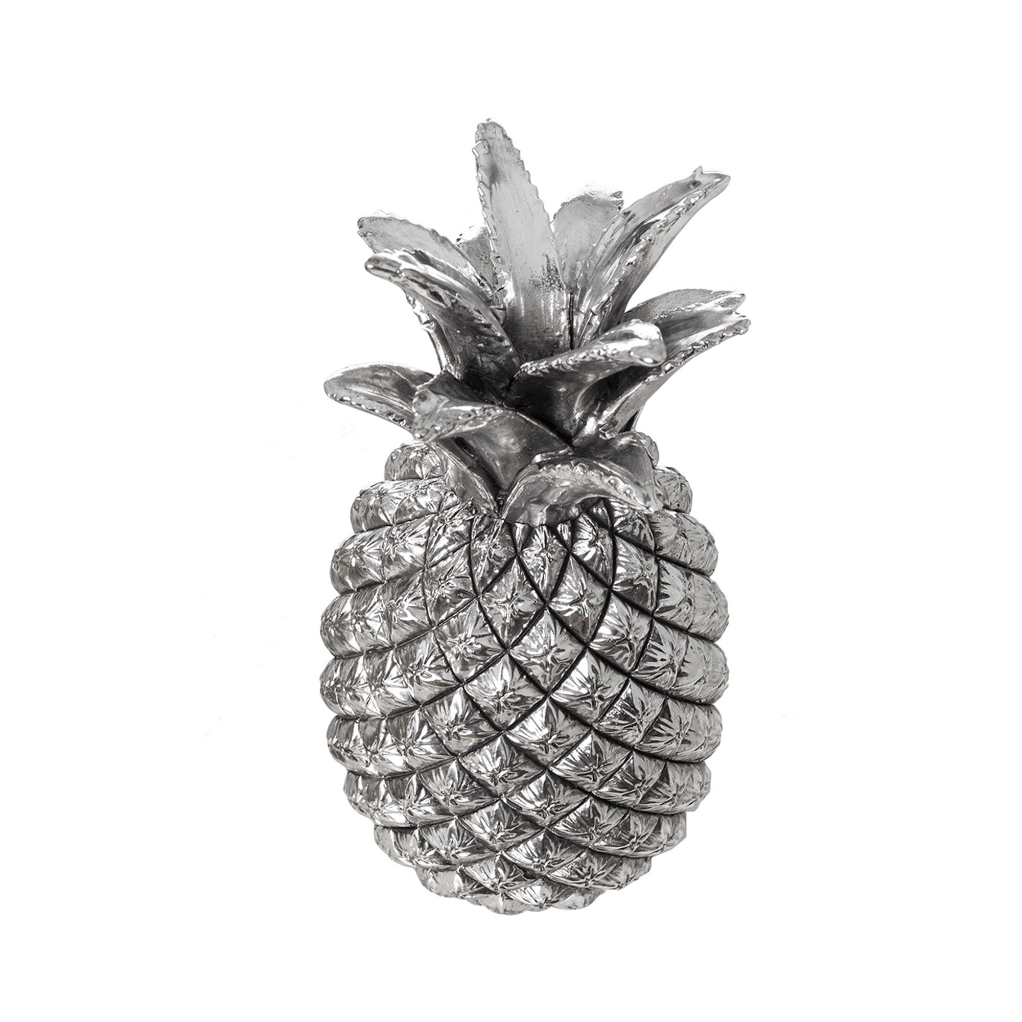 Ananas in resina argento Arredo glamour vista1