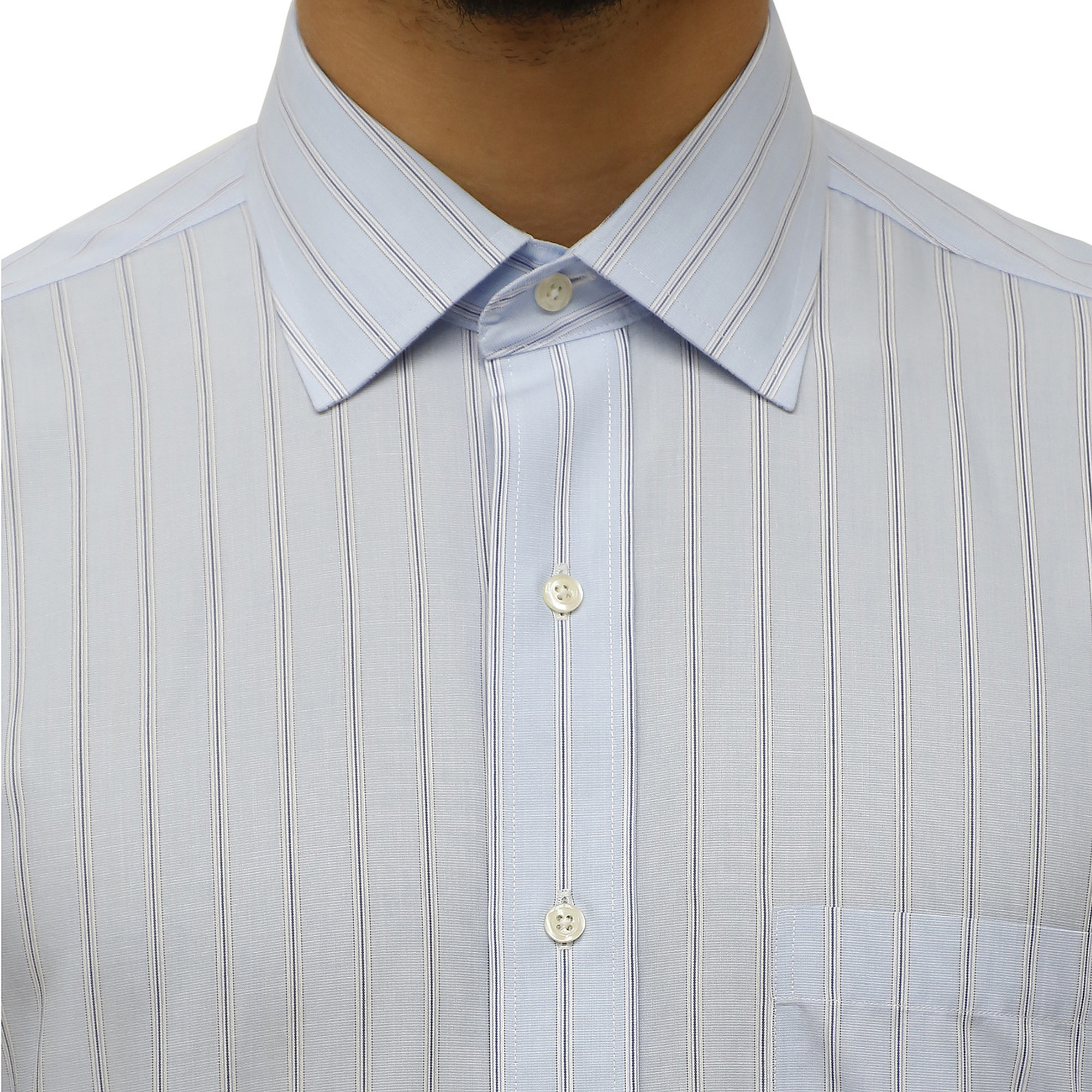 Camicia slim fit collo italiano, celeste Brooks Brothers vista22