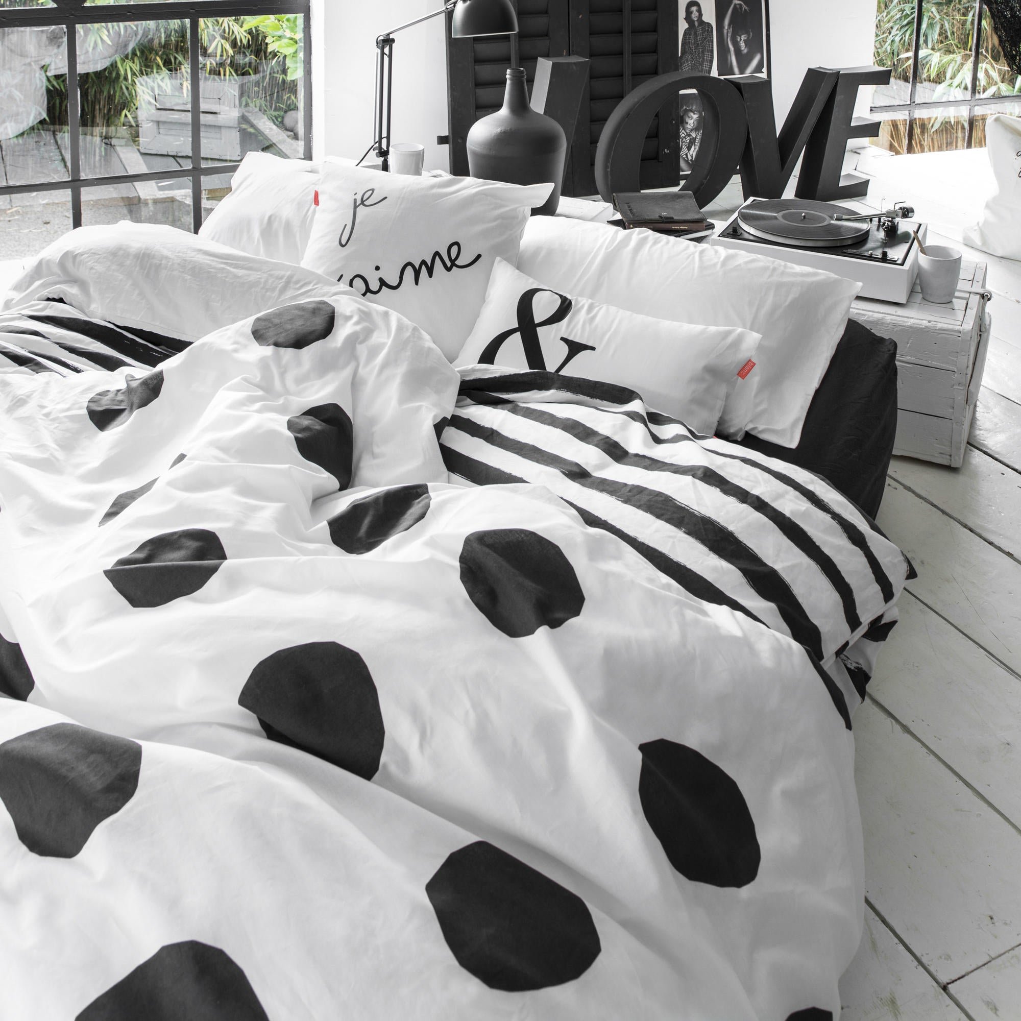 Copripiumino a pois per letto 180/200 (260 x 220 cm) Blanc vista0