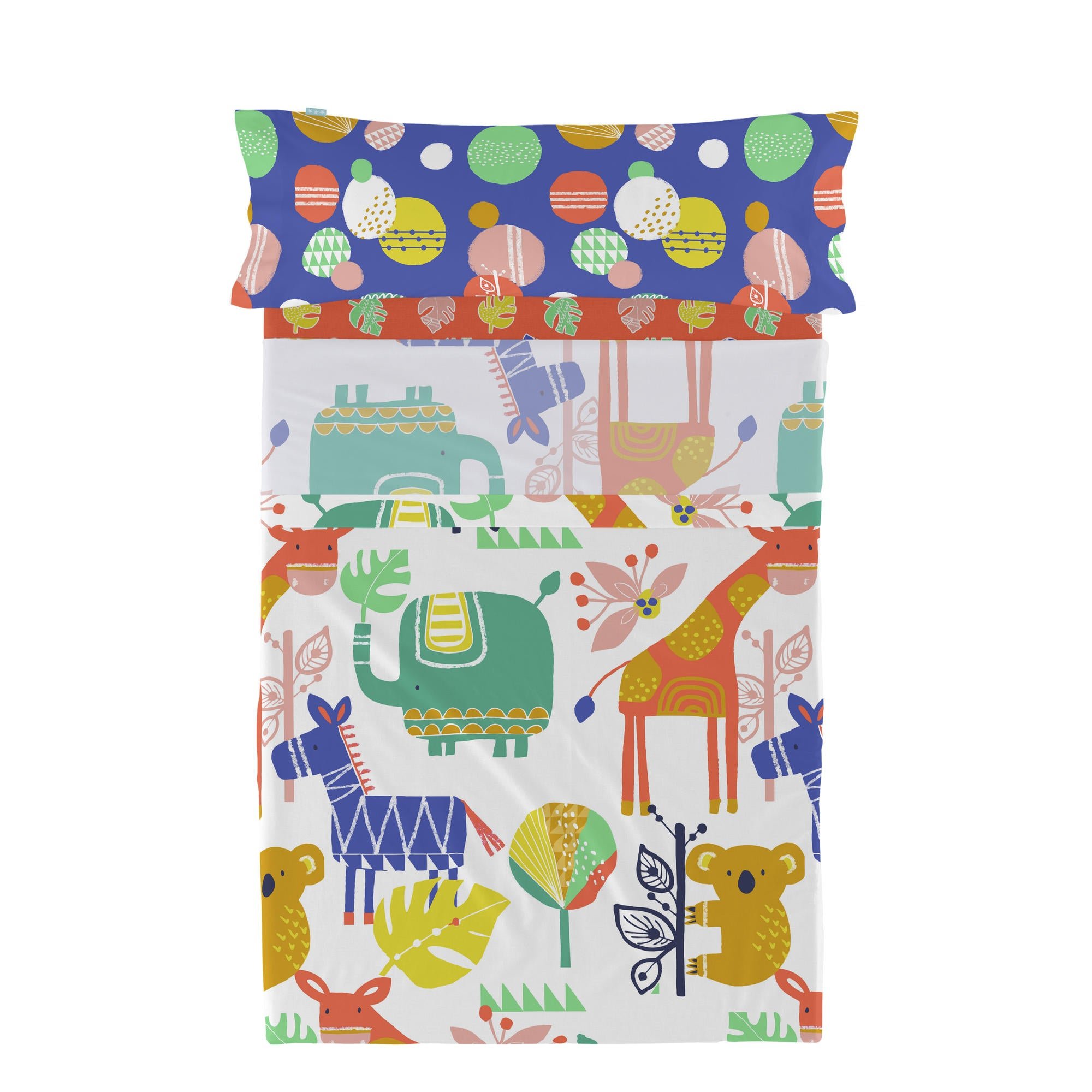Completo lenzuola Geo Jungle per letto 105 (180x270 cm) Moshi Moshi vista1
