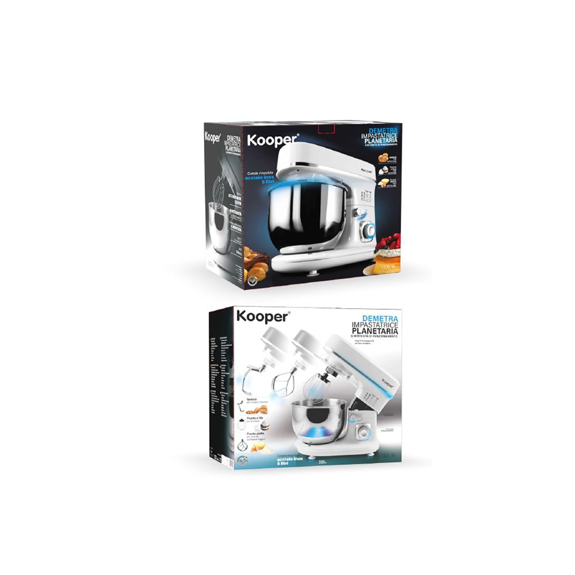 Planetaria 1300W 5l 6 velocita bianca Kooper vista18