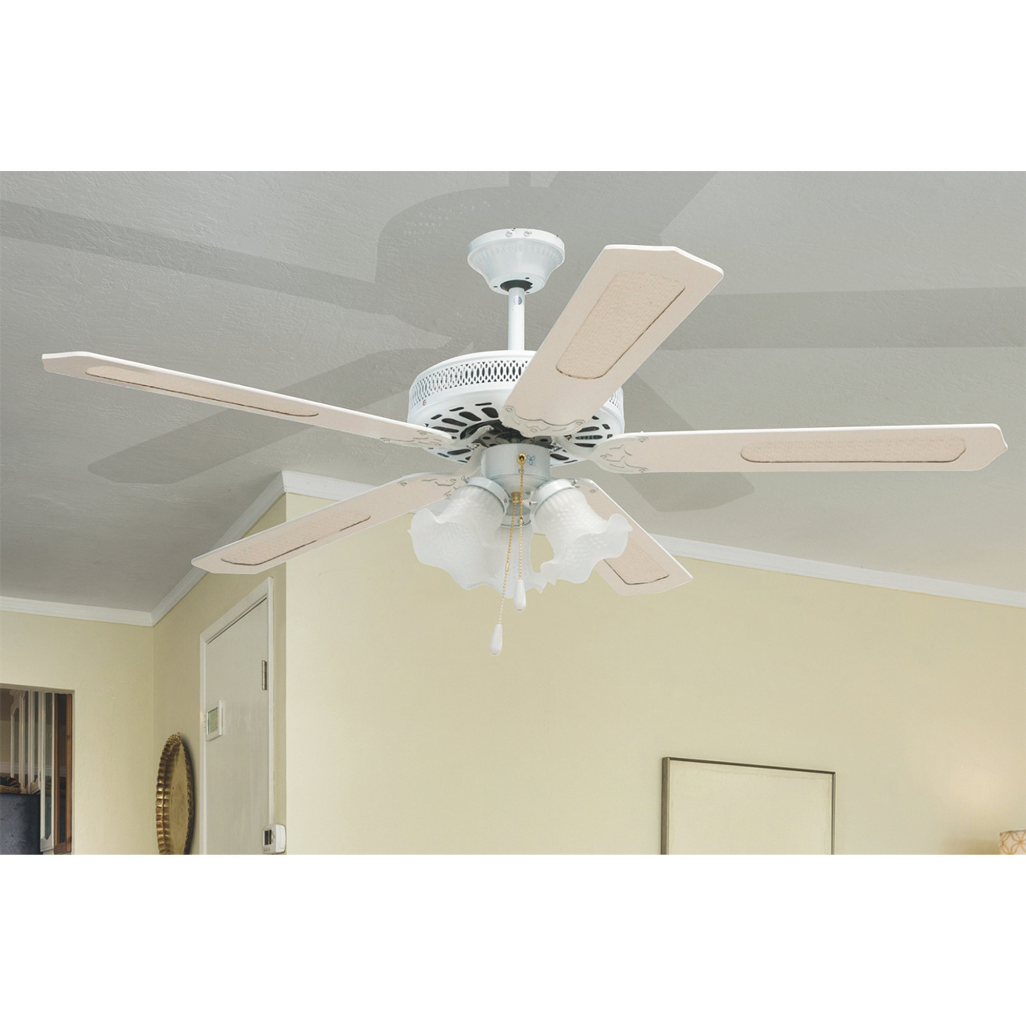 Ventilatore soffitto 130cm 5 pale c/3 luci 3 vel Windy Kooper vista3