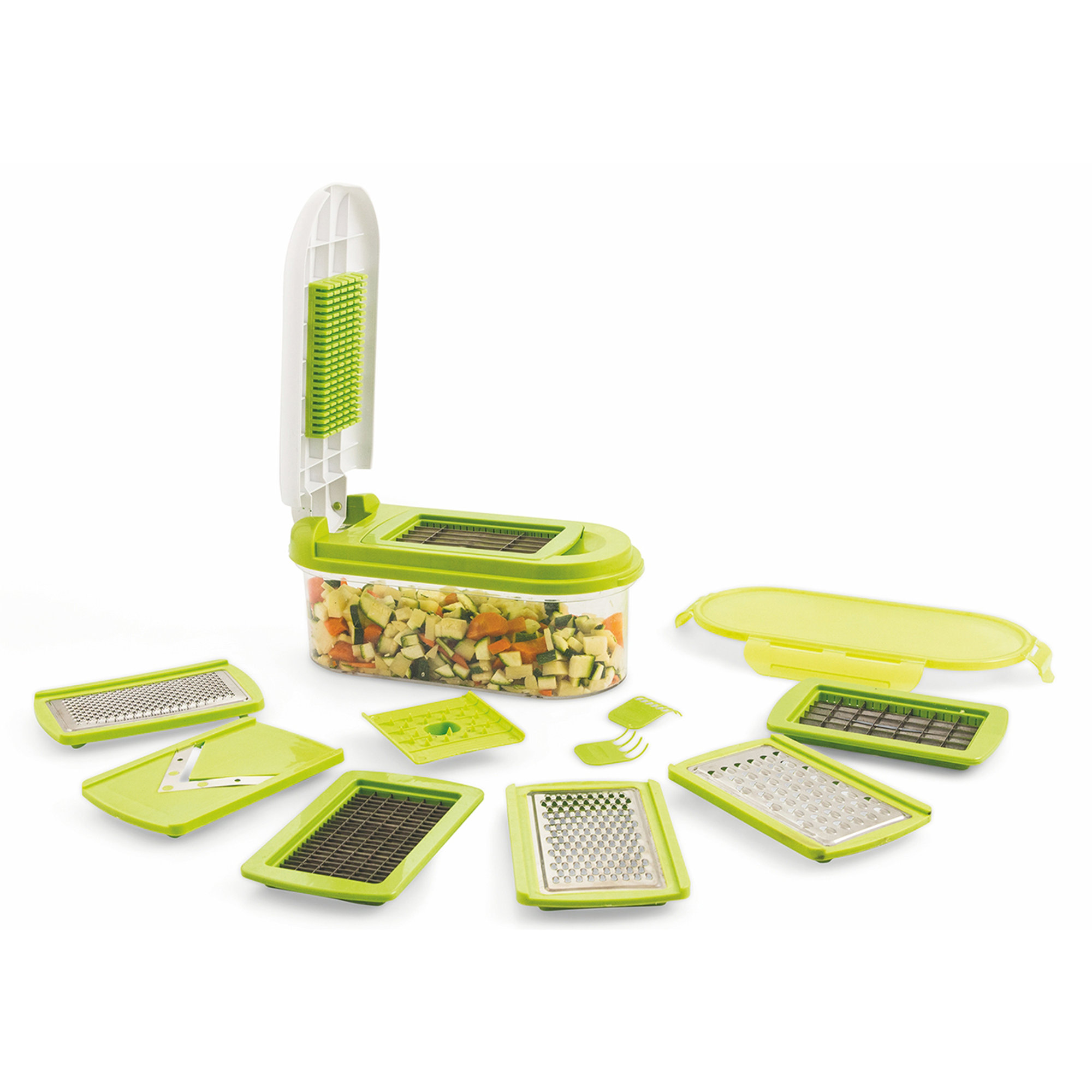 Affettatutto 8 funzioni 13 accessori quadrif.verde Kooper vista2