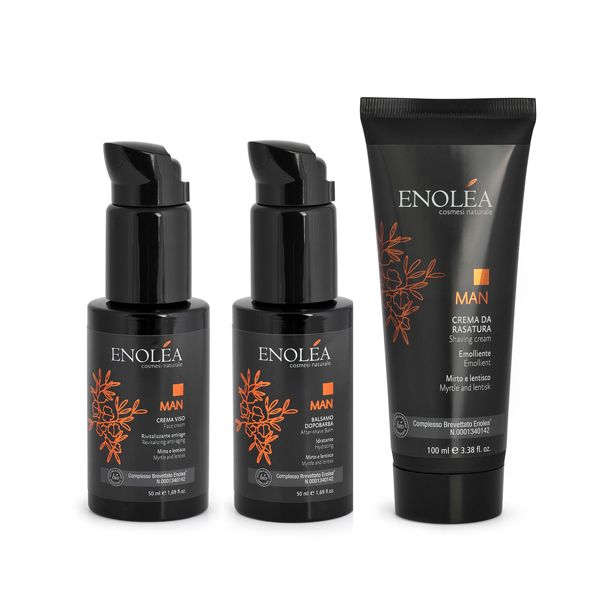 Coffret de rasage homme (Crème à raser MAN - Baume après-rasage MAN - Crème visage revitalisante MAN) Enolea vista0
