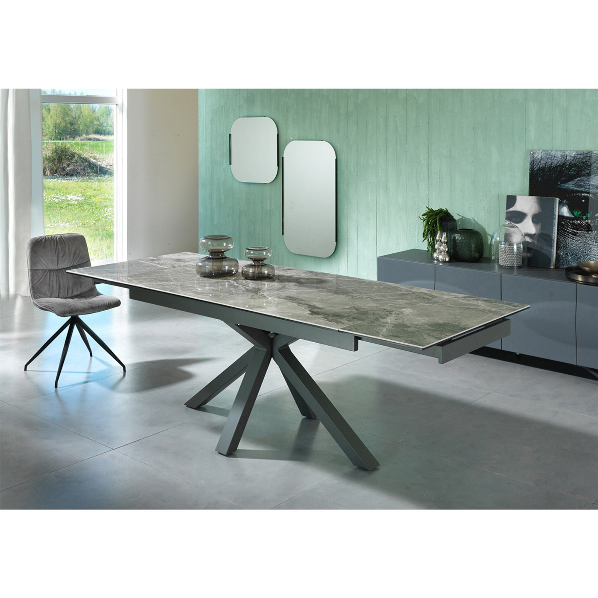 Tavolo Allungabile (160/240 x 90 cm), marmo antracite Stones vista1