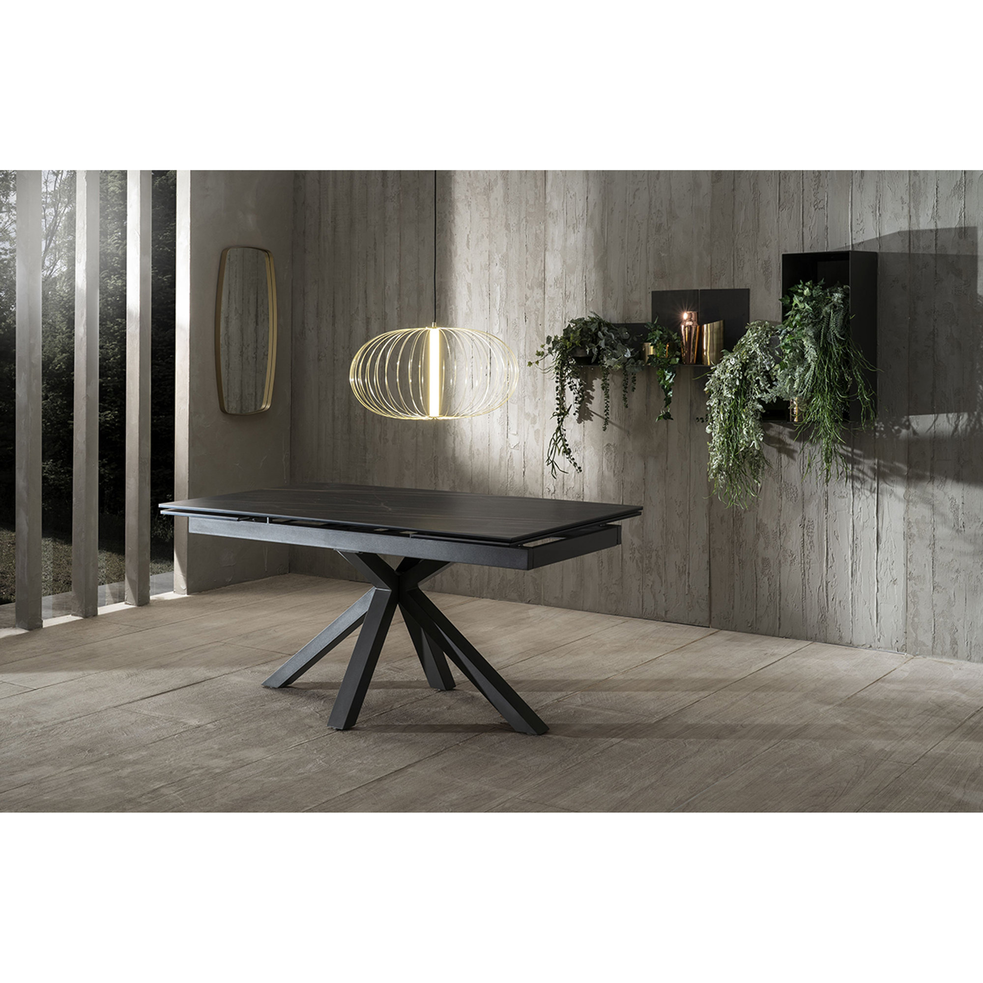 Tavolo Allungabile (160 / 240 x 90 cm), portoro/antracite Stones vista4