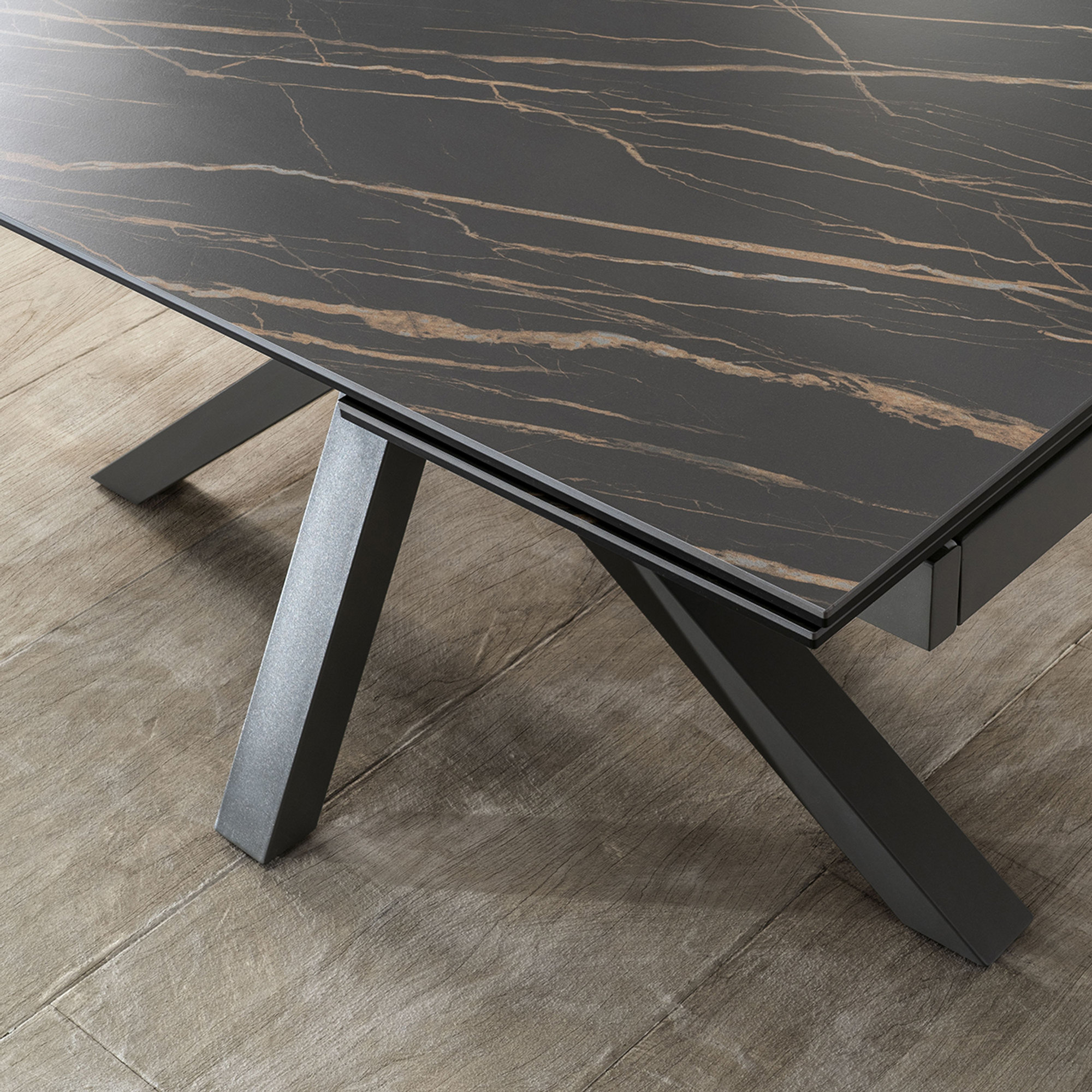 Tavolo Allungabile (160 / 240 x 90 cm), portoro/antracite Stones vista6