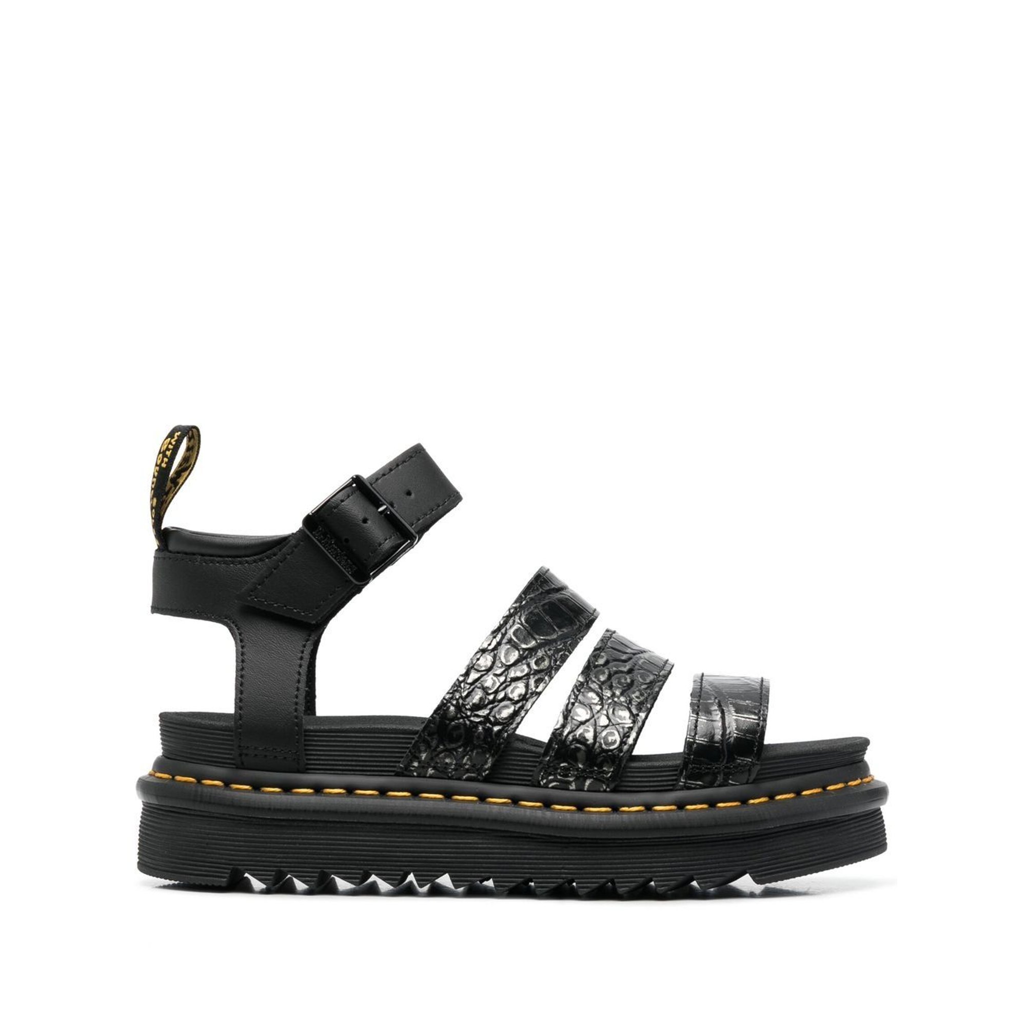 Sandales Blaire Gunmetal Wild Croc Emboss Dr. Martens  vista0