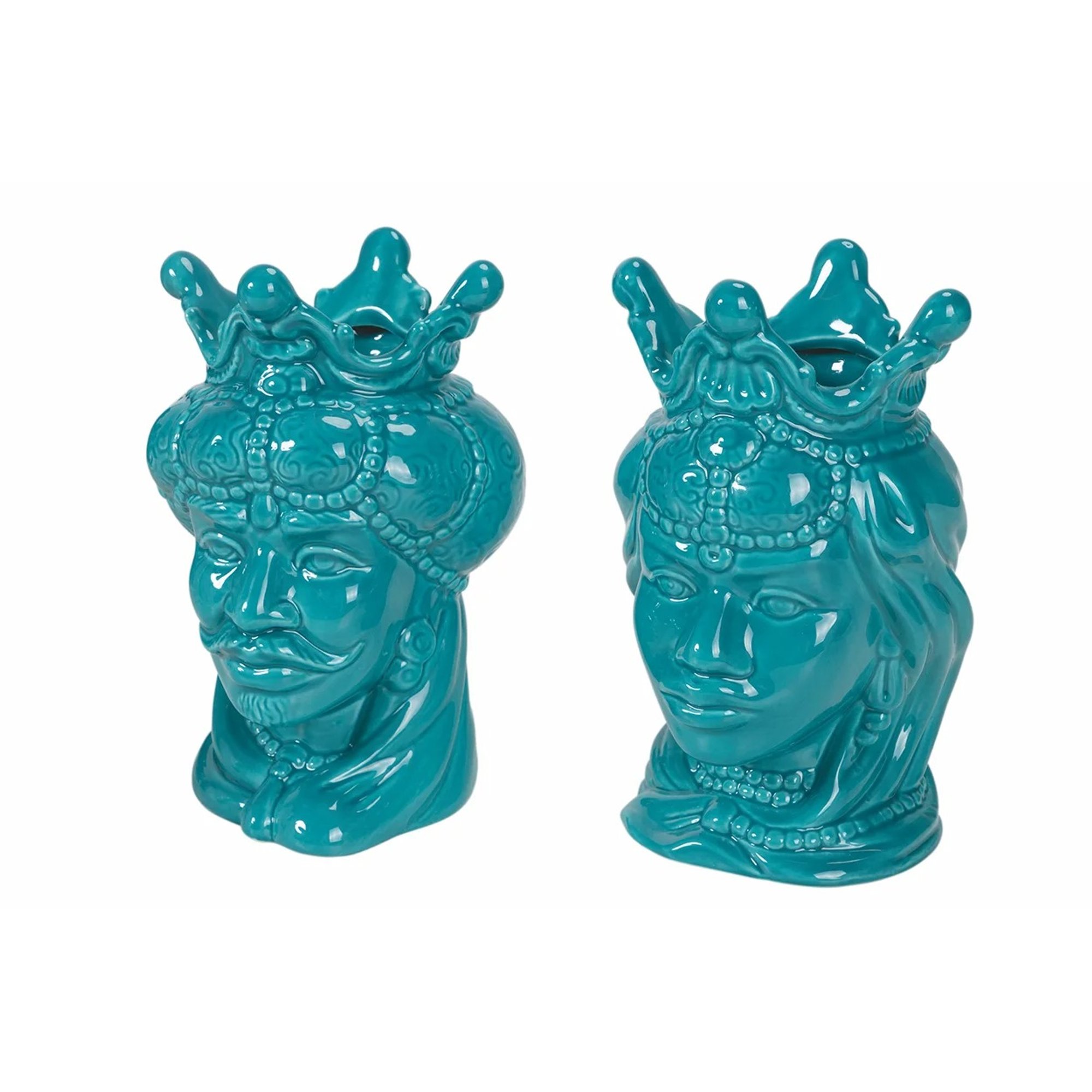 Sicilia set 2 Testa di Moro 2 assortimenti turchese 19,5 cm Villa D'Este Home Tivoli 1996 vista0