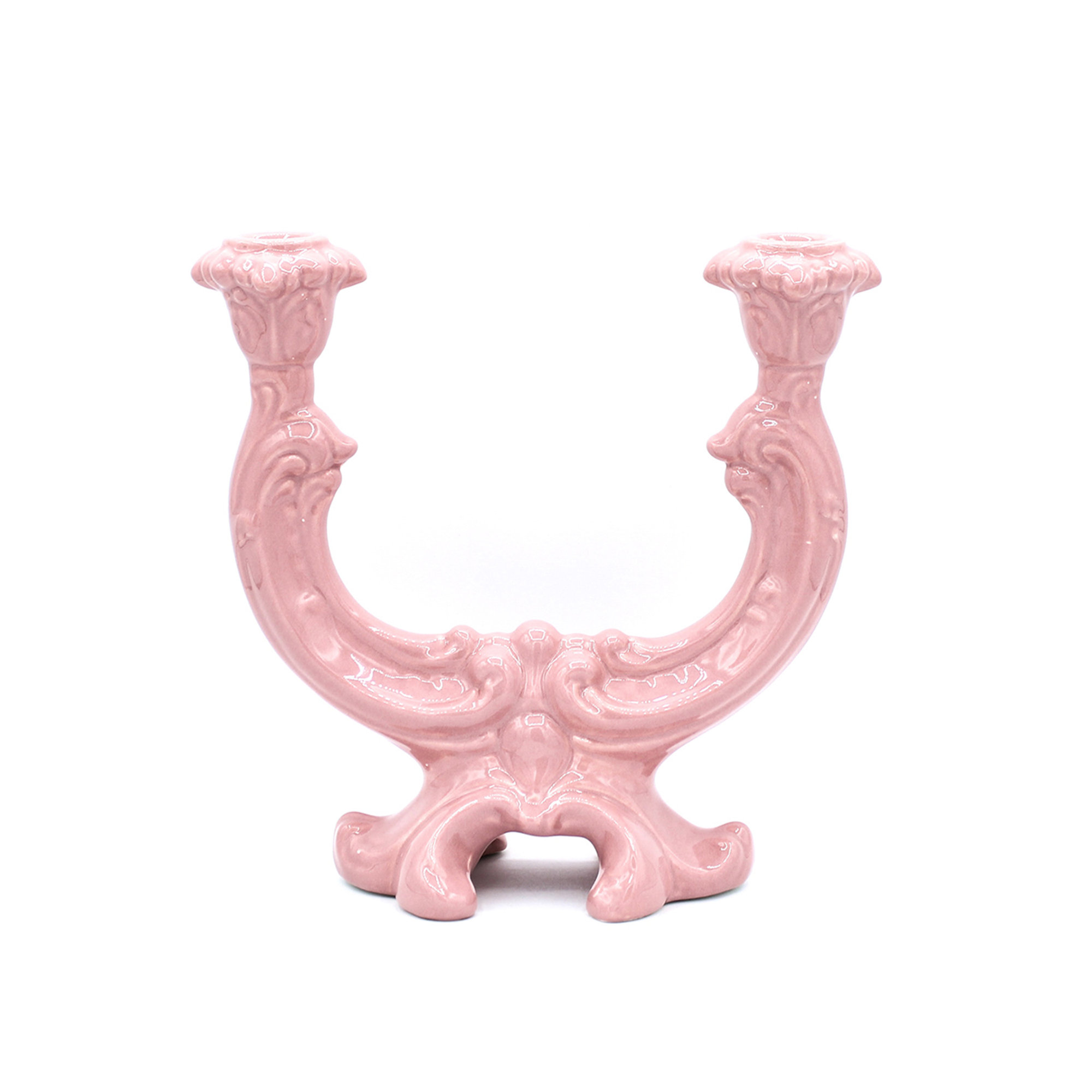 Candeliere Barocco #2, rosa lucido Ceramiche Rebirth vista0