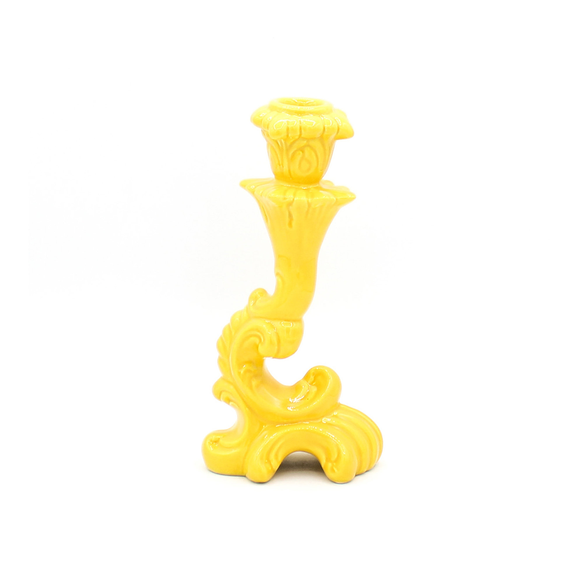 Candeliere Foglia, giallo lucido Ceramiche Rebirth vista1