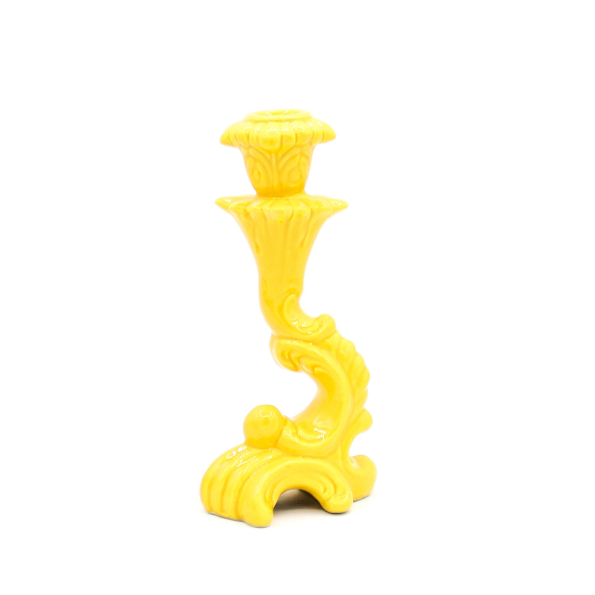 Candeliere Foglia, giallo lucido Ceramiche Rebirth vista0