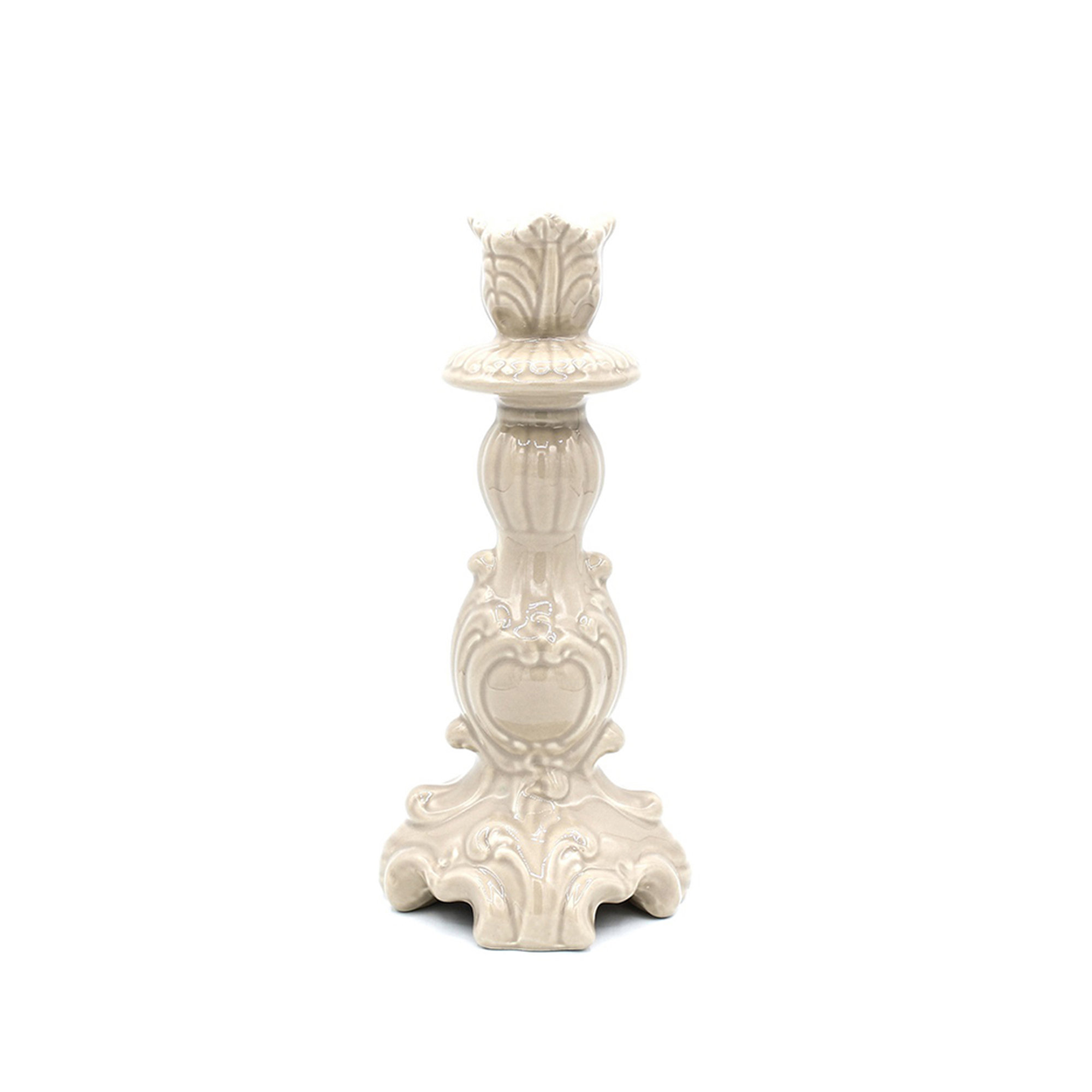Candeliere Barocco piccolo, sabbia lucido Ceramiche Rebirth vista0