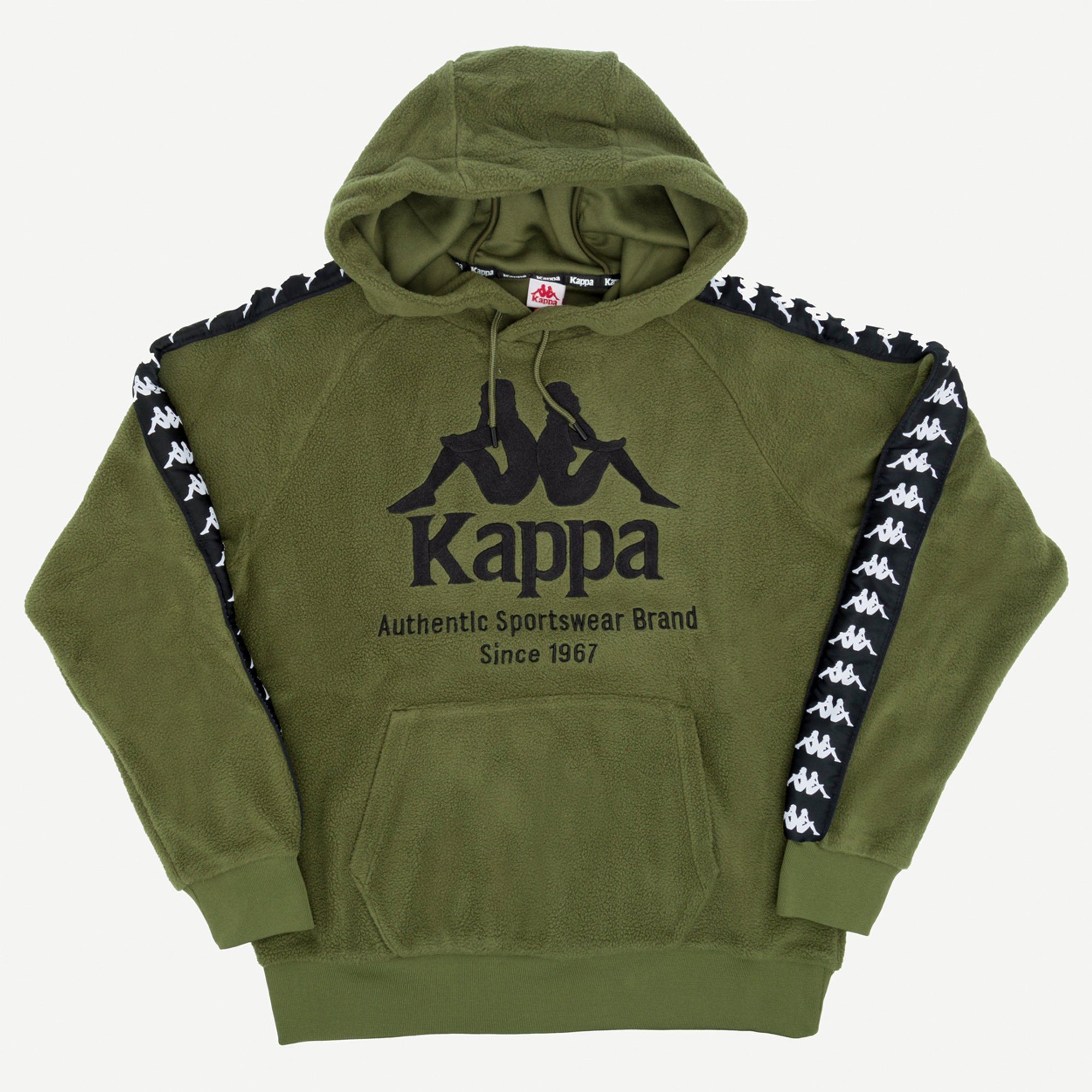 Kappa felpa con cappuccio banda viper verde prezzemolo Kappa vista0