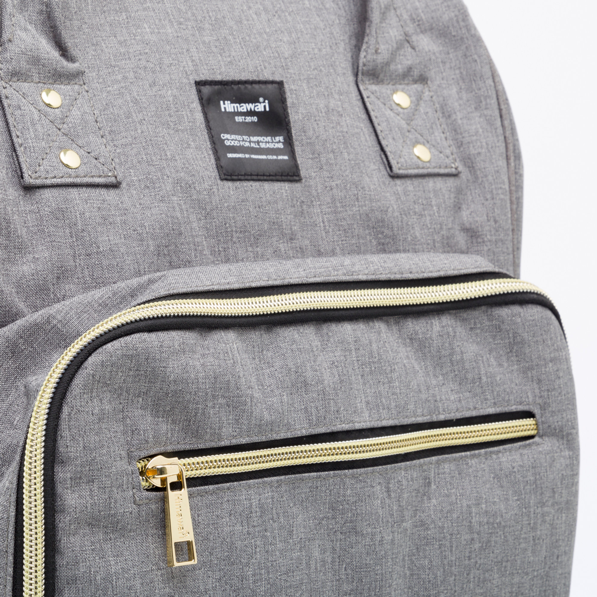 Himawari zaino con doppia zip frontale grigio Himawari vista1