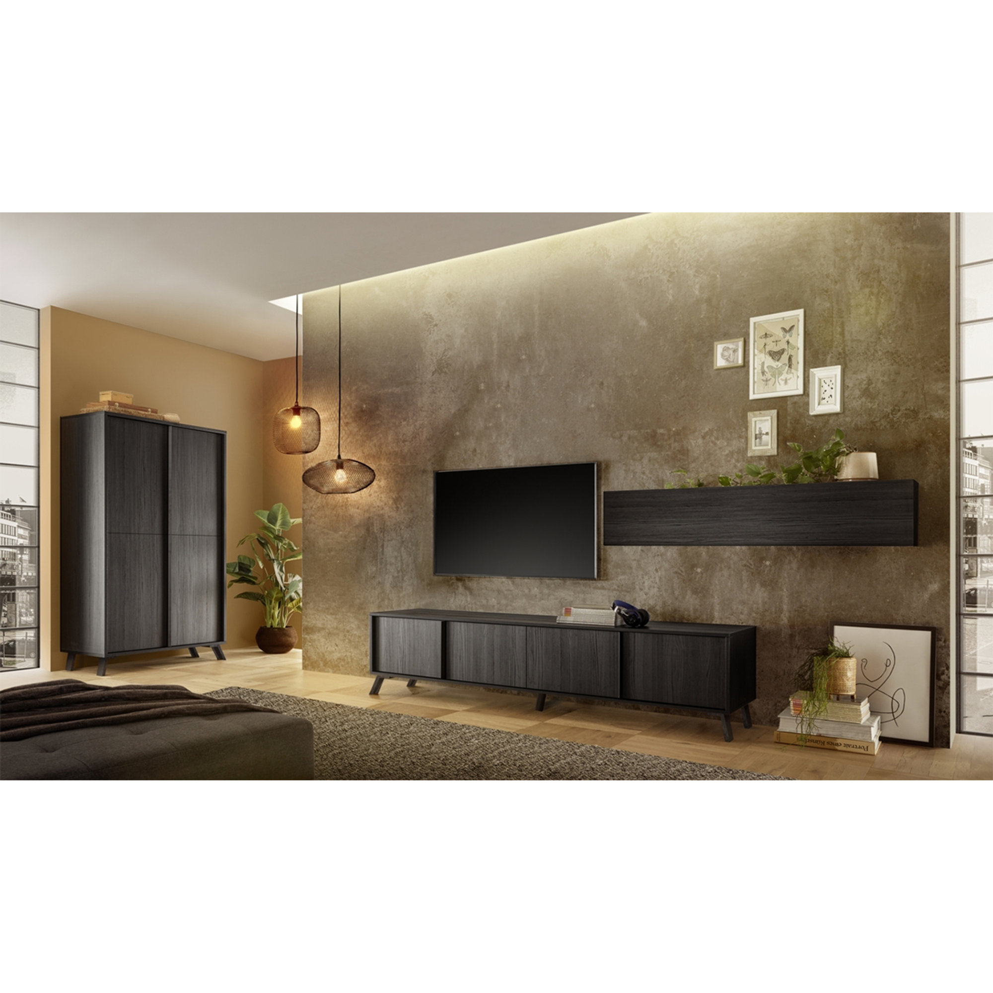 Soporte para TV HOA, negro ceniza TFT Home vista2