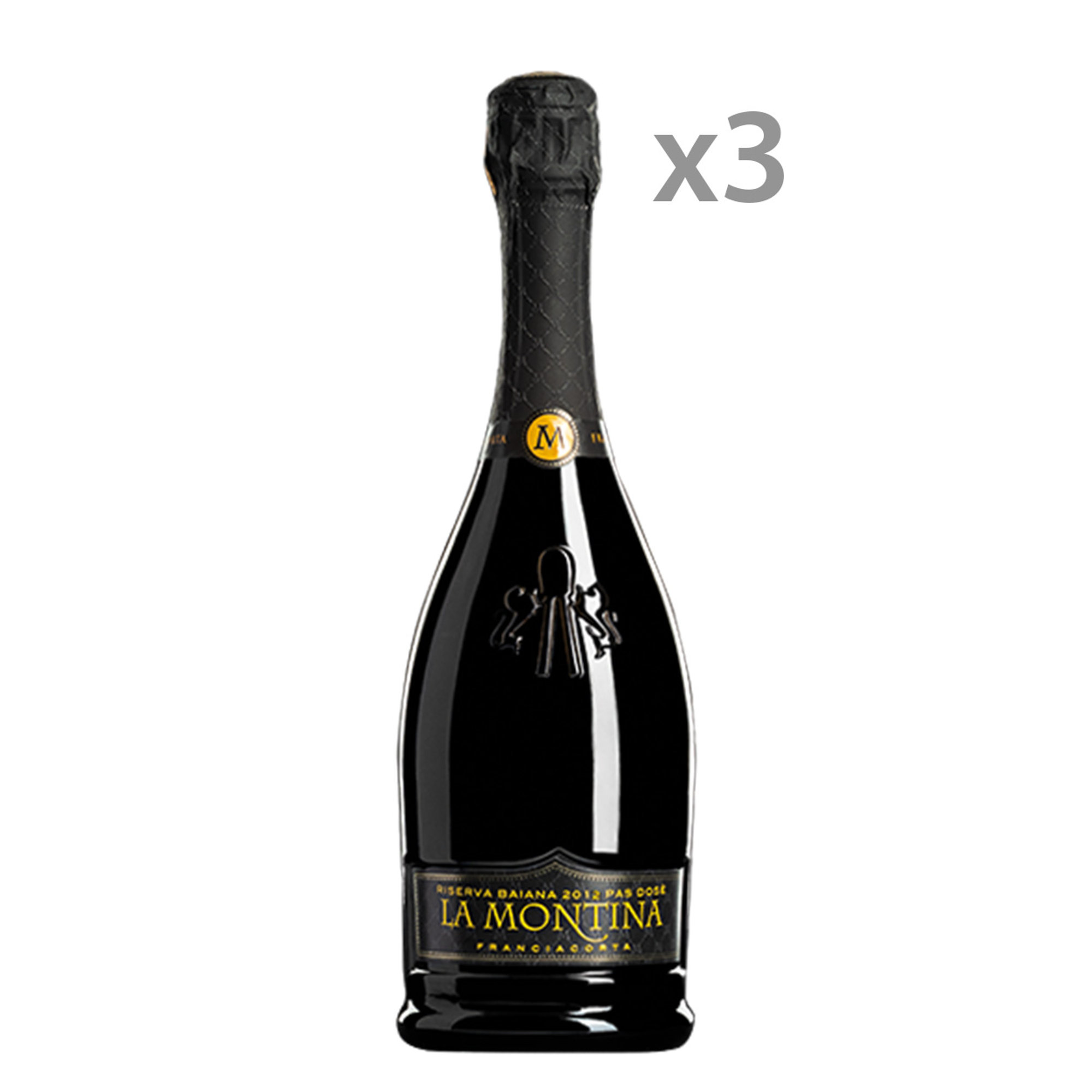 3 bottiglie Franciacorta Riserva Baiana 2012 Pas Dosè La Montina vista0