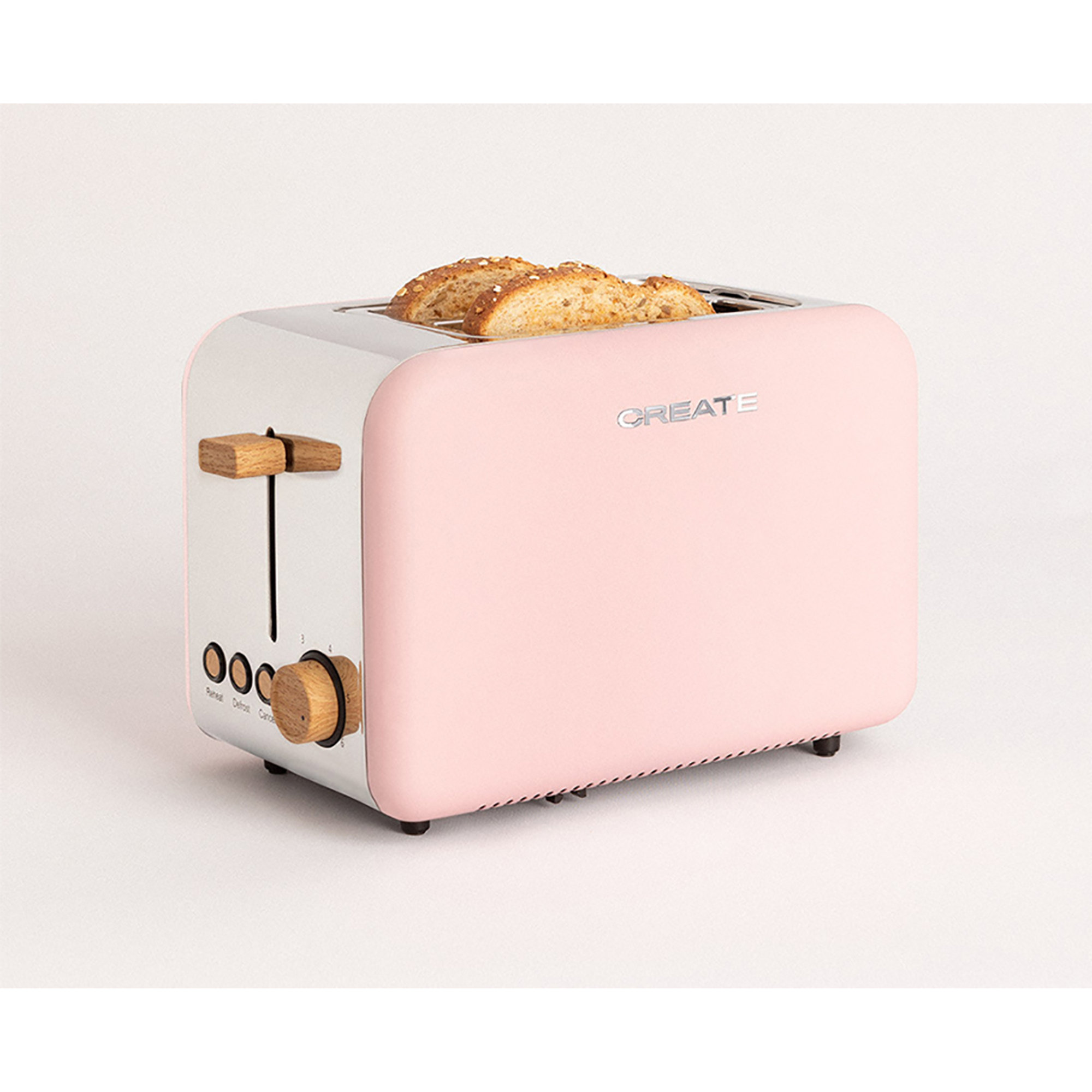 TOAST RETRO - Tostapane per fette larghe, rosa pastello Create vista0