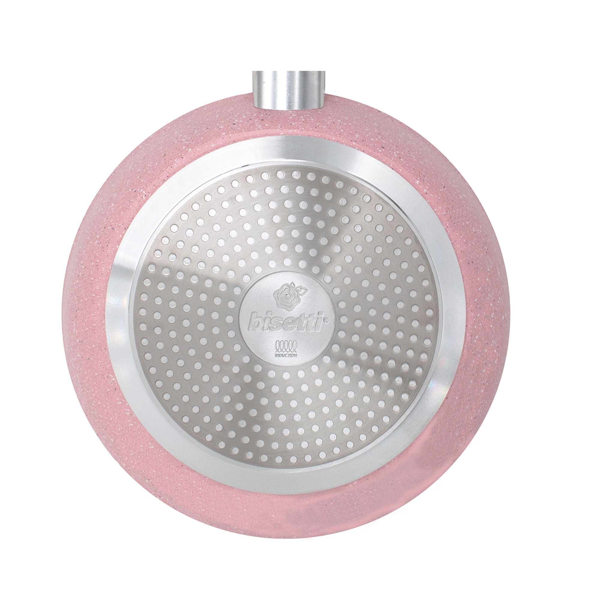 Poêle à frire ø 28 cm « Stonerose » avec couvercle en bois rose Bisetti vista1