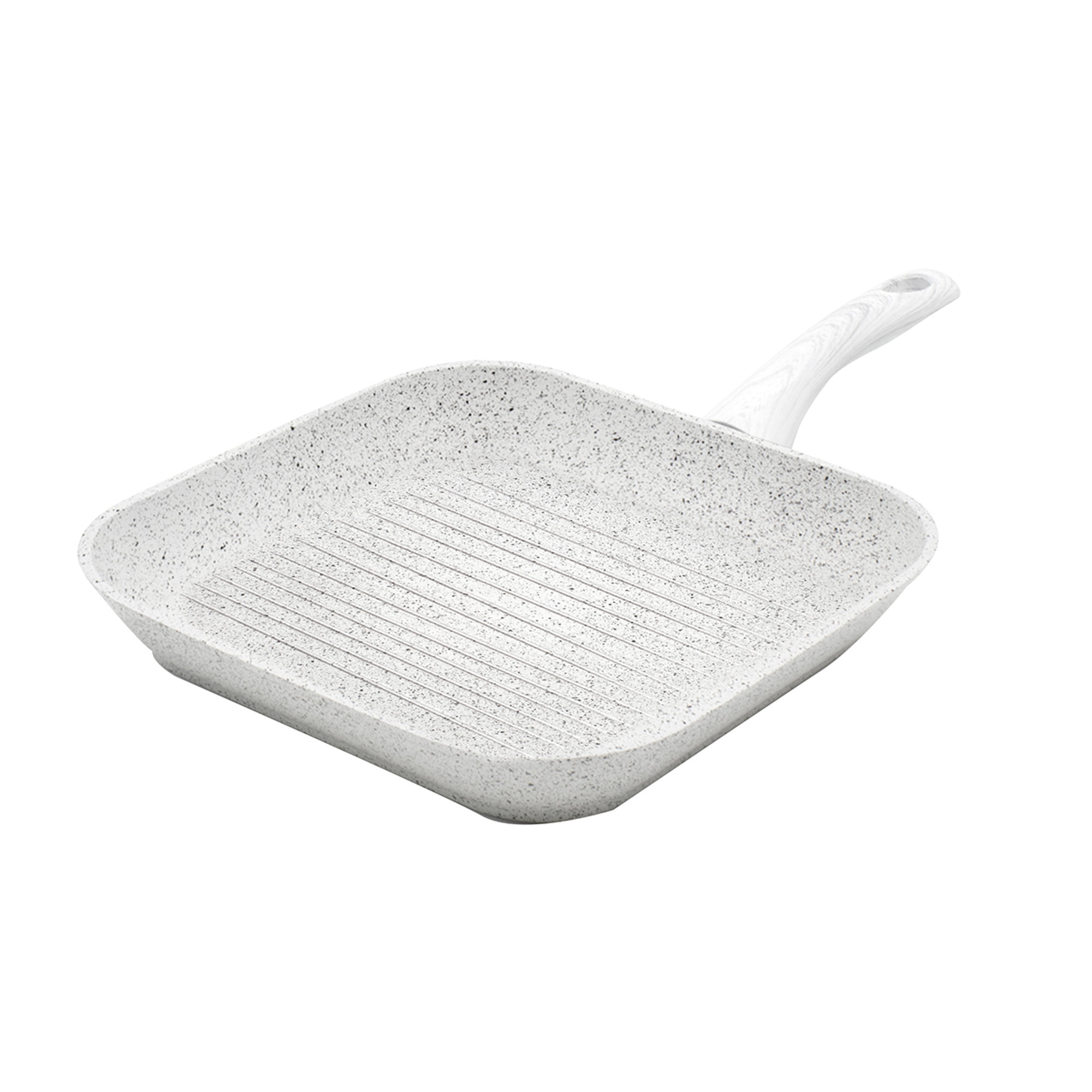 Bistecchiera 28x28 cm "Stonewhite" manico effetto legno bianco Bisetti vista0