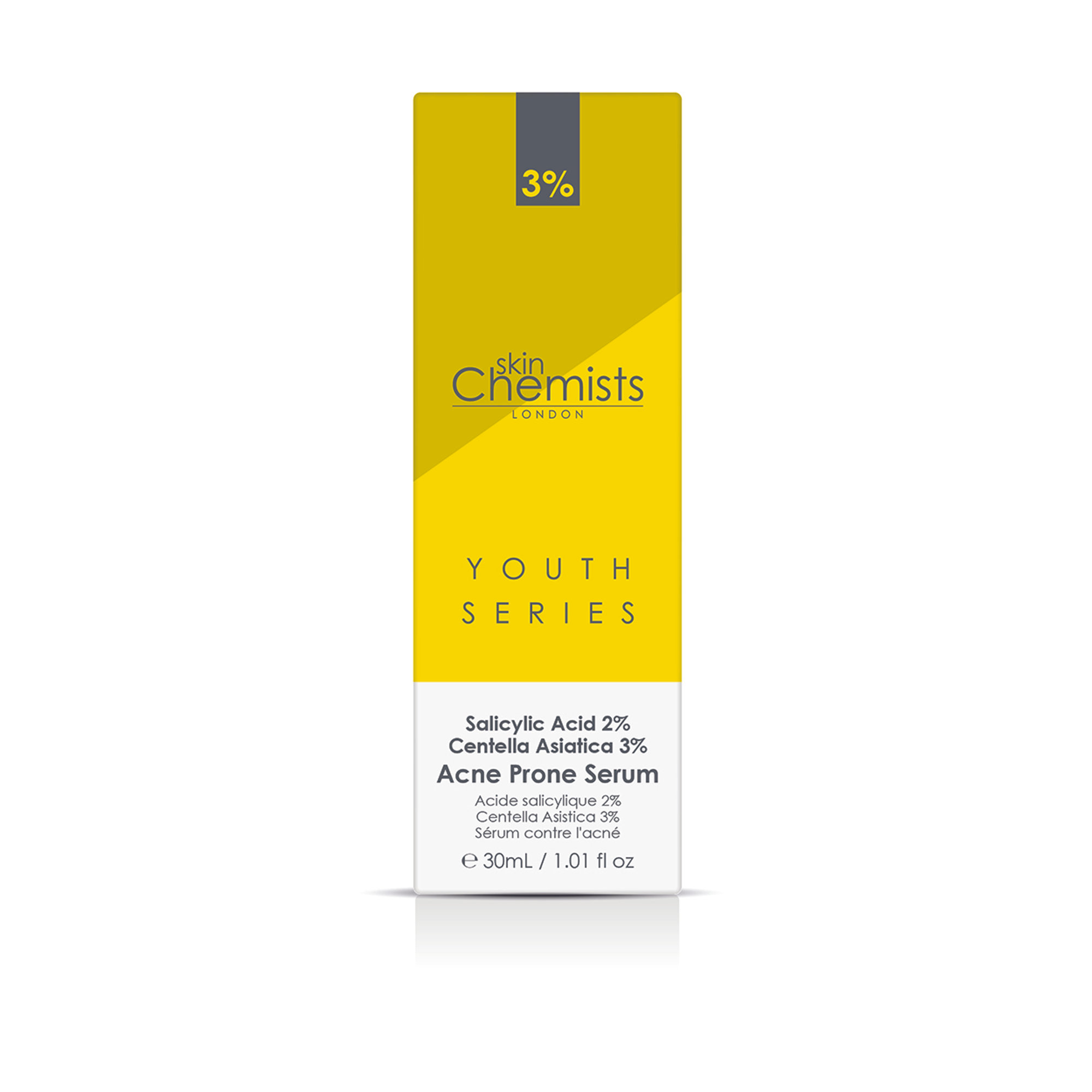 Siero per pelli a tendenza acneica - Acido salicilico 2%, Centella Asistica 3% 30ml Skin Chemists Youth Series vista1