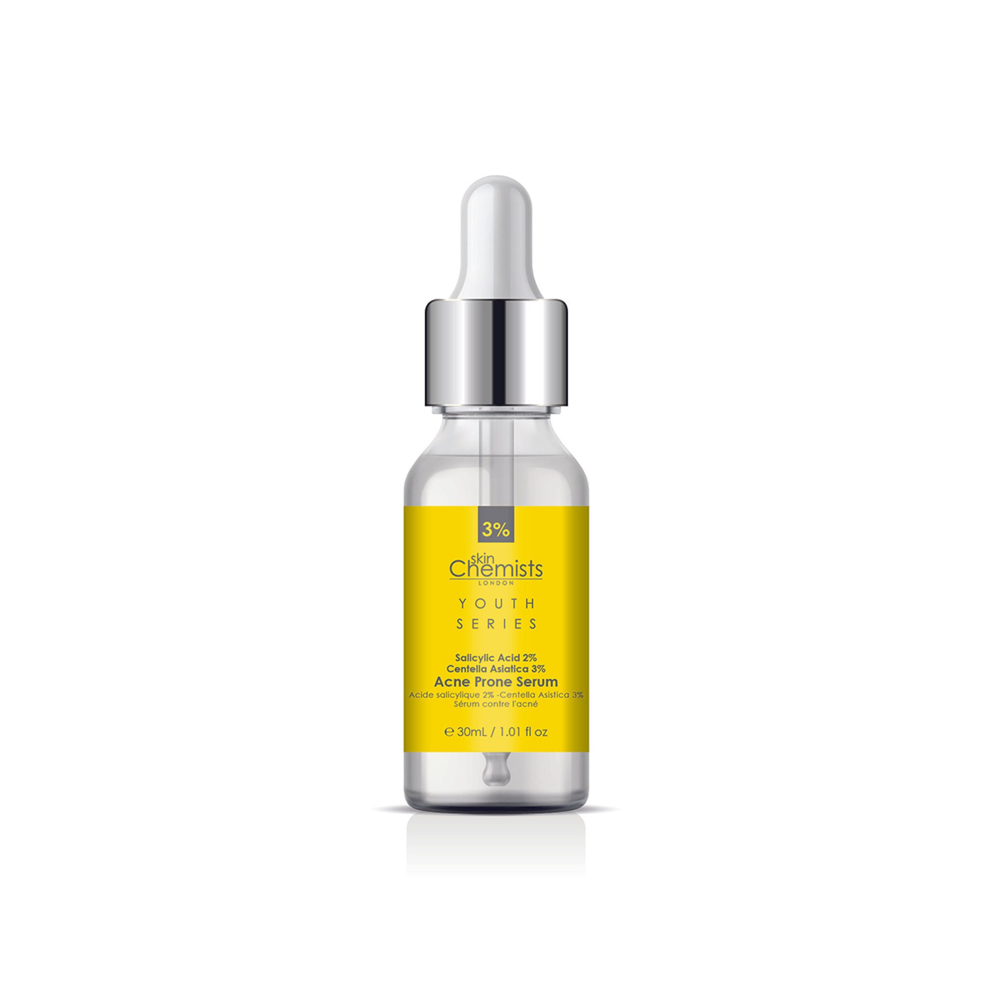 Siero per pelli a tendenza acneica - Acido salicilico 2%, Centella Asistica 3% 30ml Skin Chemists Youth Series vista2
