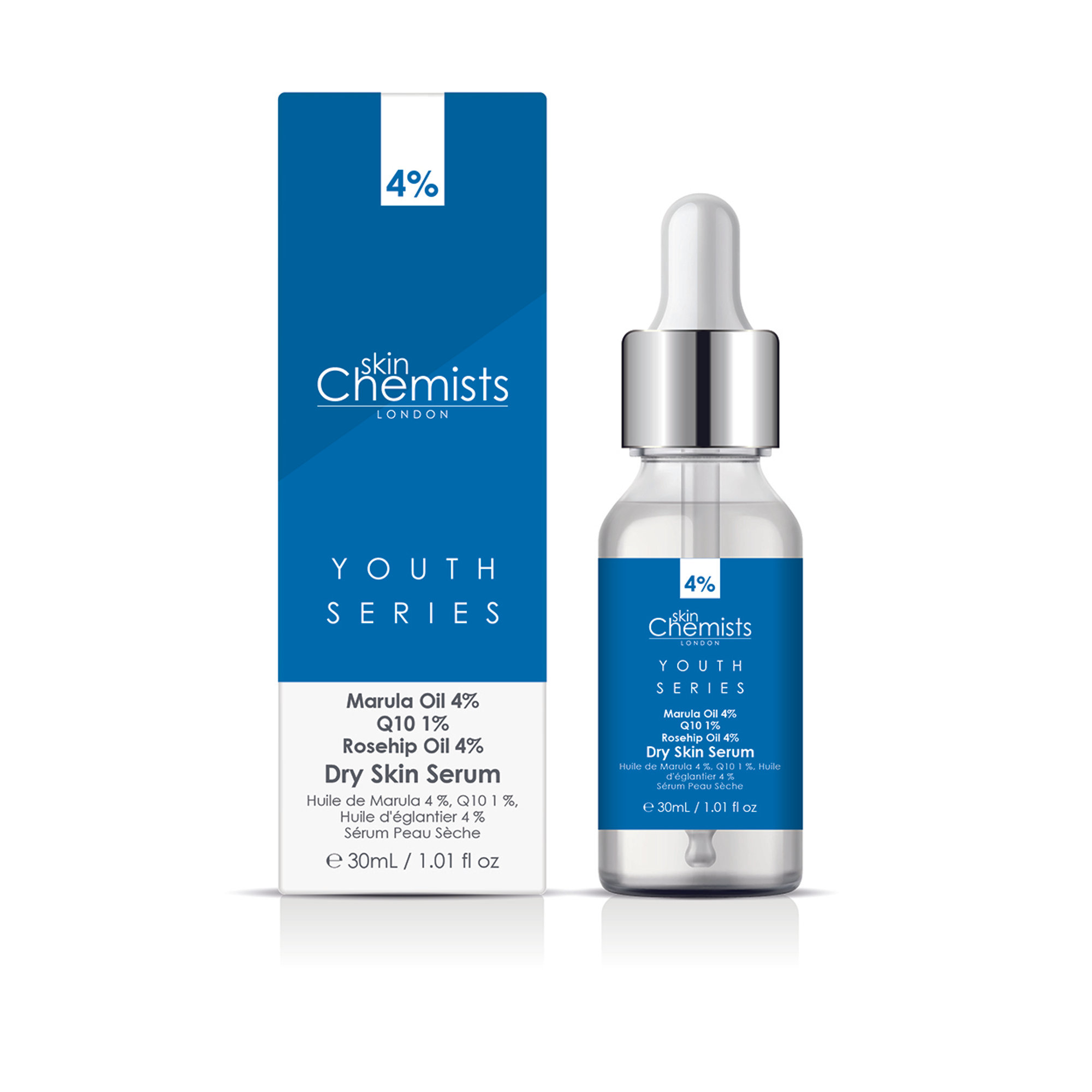 Siero per pelle secca - Olio di Marula 4%, Q10 1%, Olio di rosa canina 4% 30ml Skin Chemists Youth Series vista0