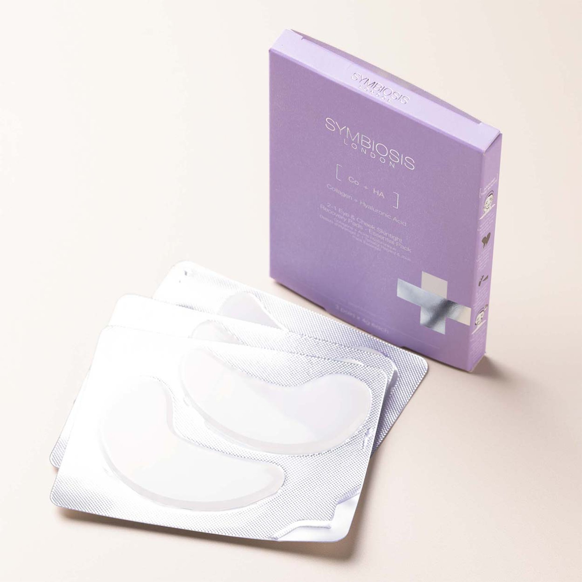 Collagen + Hyaluronsäure 2-1 Pads für die Regeneration straffer Augen und Wangen - 3 Paare SYMBIOSIS vista2