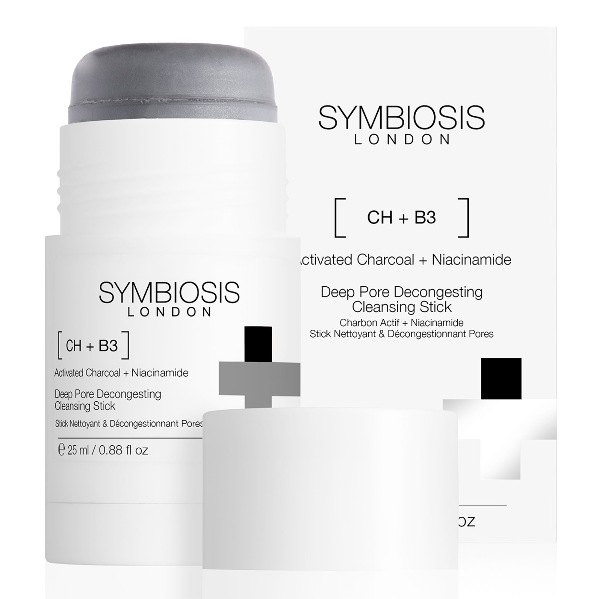 Charbon Actif + Niacinamide - Stick Nettoyant Décongestionnant des Pores Profonds - 25ml SYMBIOSIS vista0