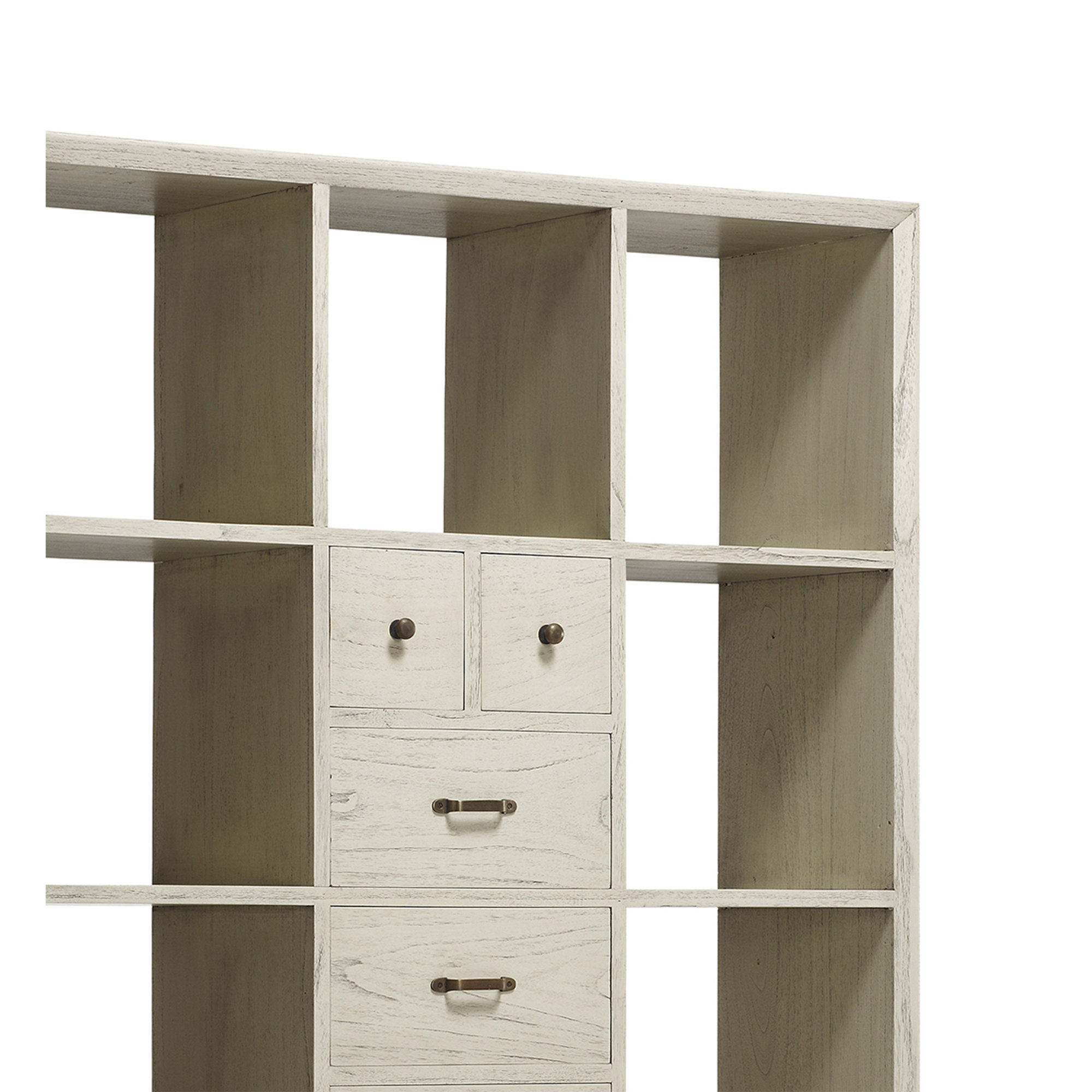 Libreria Muria 2+3 cassetti 10 fori 115*35*167, bianco Moycor vista2