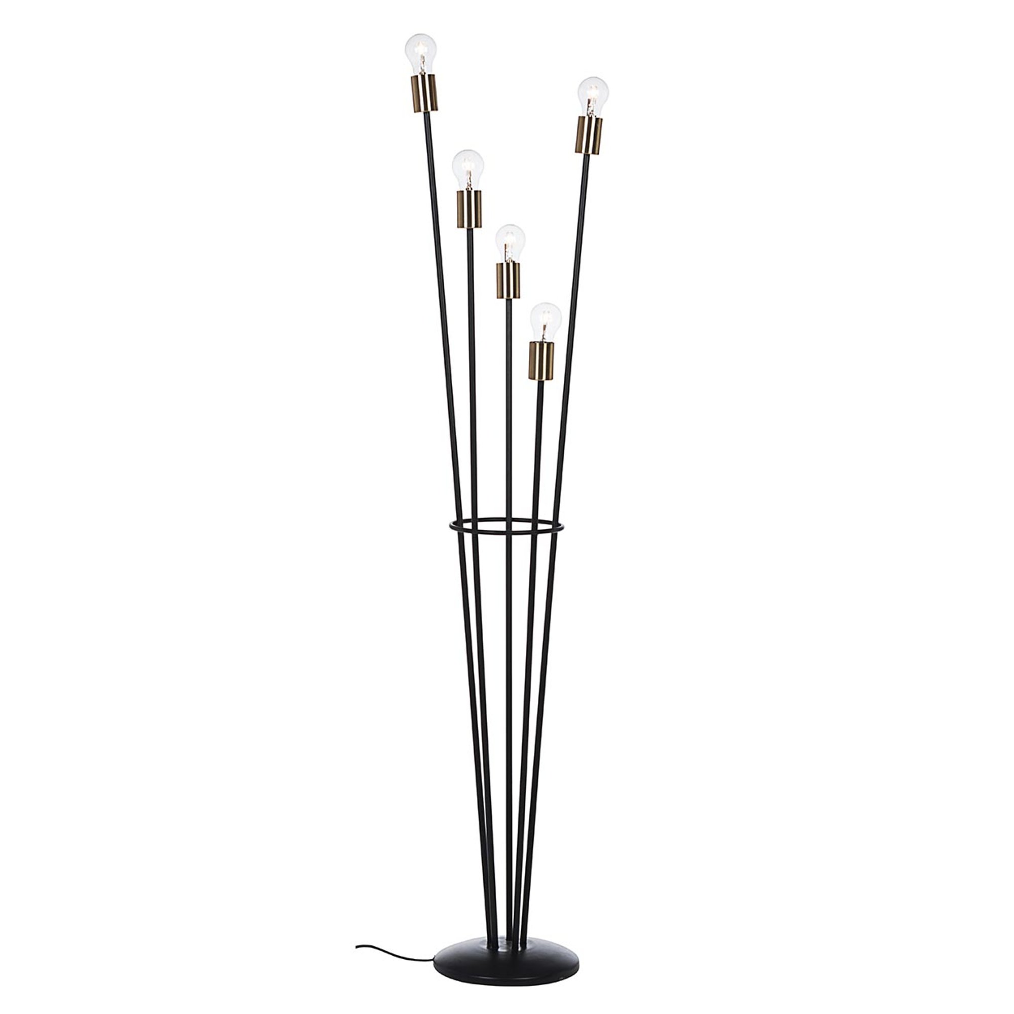 Piantana Fiaccola 5 luci nero h155 Bizzotto vista0