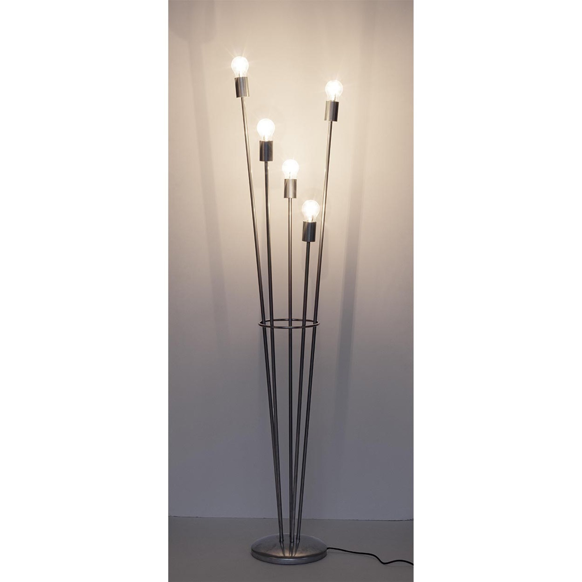Piantana Giaccola 5 luci argento h155 Bizzotto vista2