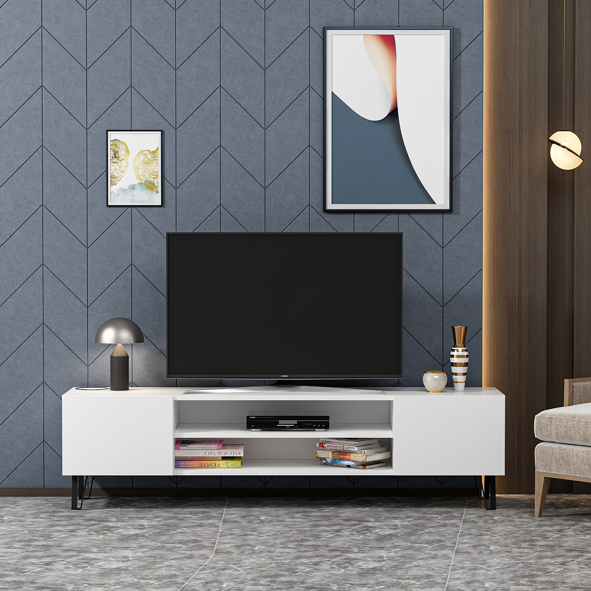 Bloom - Supporto per tv bianco Kalune design vista1