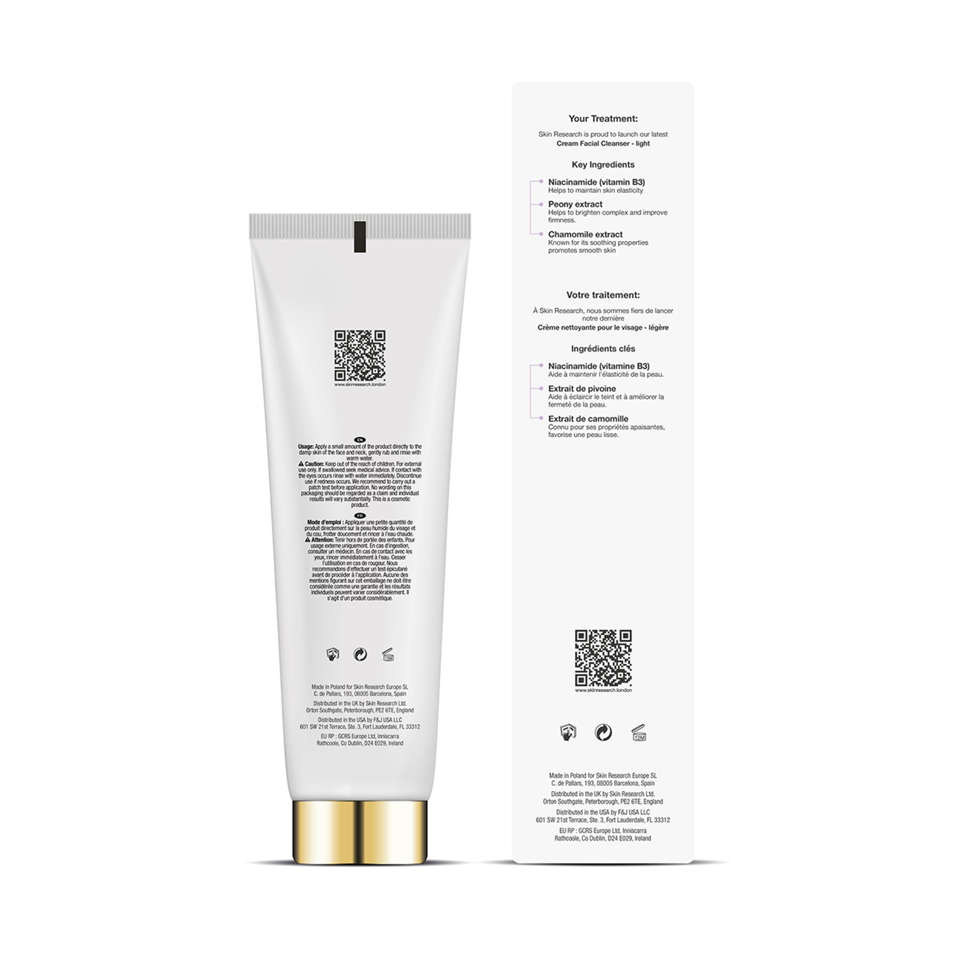 Crema Limpiadora Facial - ligera 100ml Skin Research vista2