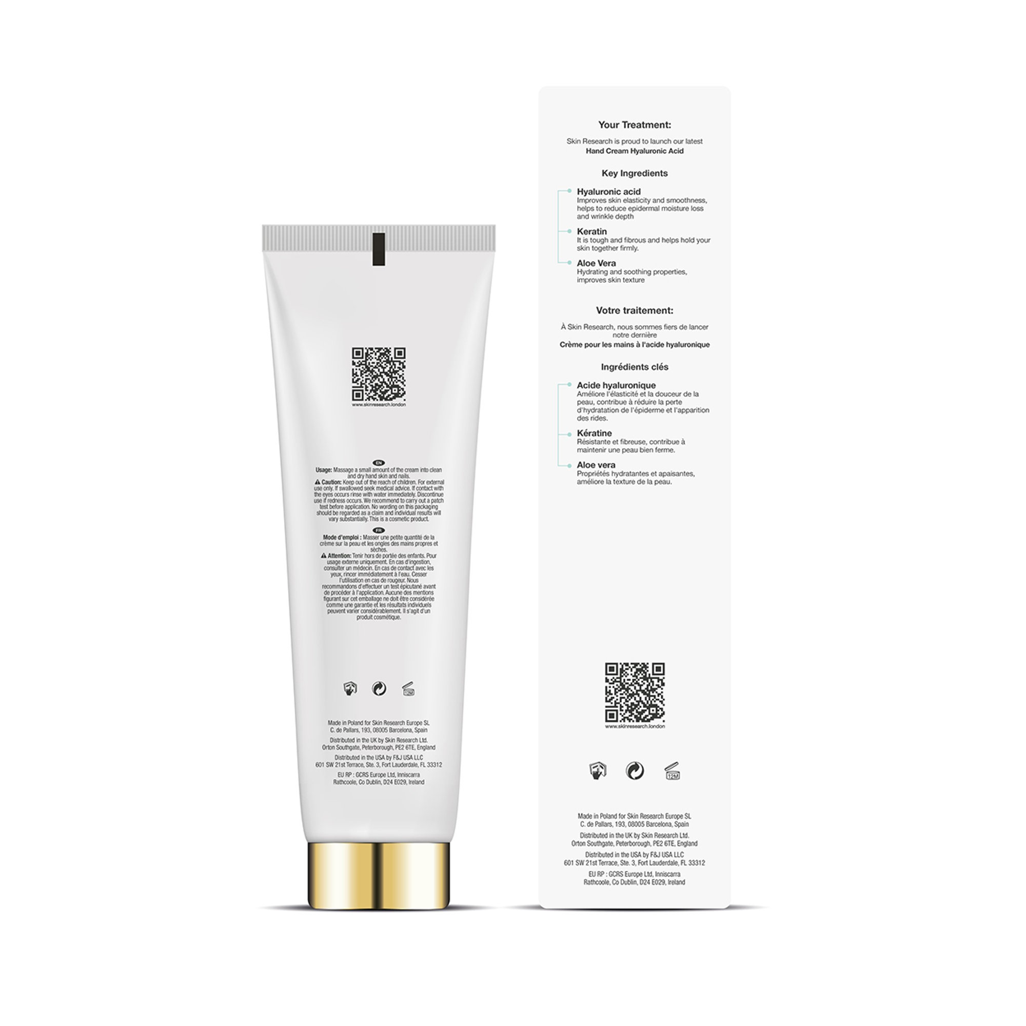 Handcream - Crema Mani all'Acido Ialuronico 100ml Skin Research vista1