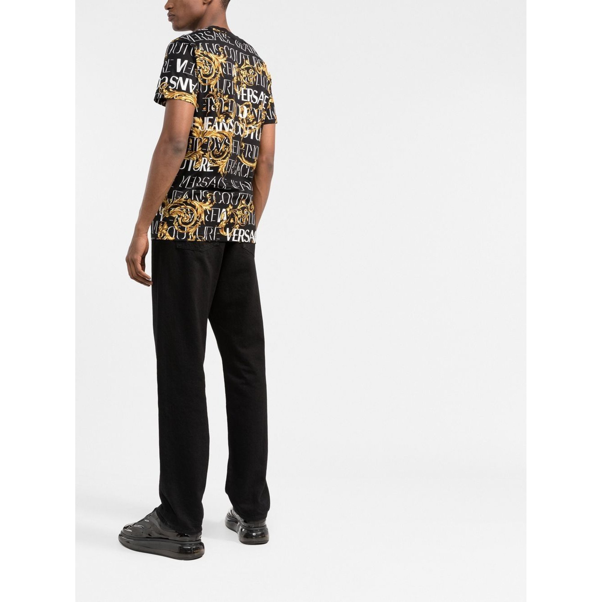 T-shirt imprimé à logo baroque Versace Jeans Couture vista3