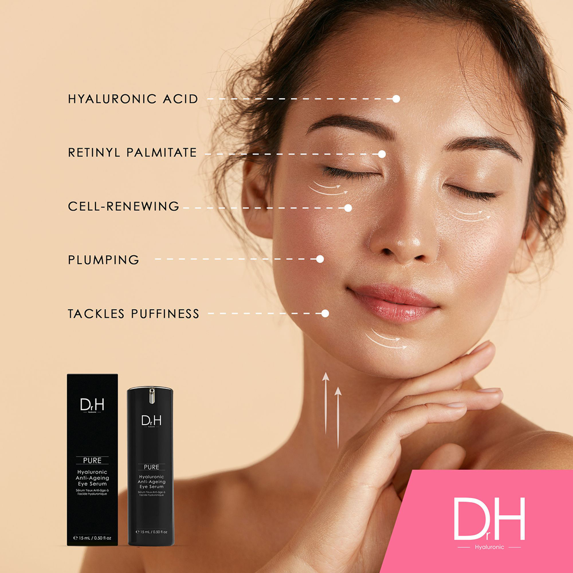 Suero de ojos antienvejecimiento con ácido hialurónico Dr H Skin Chemists vista3