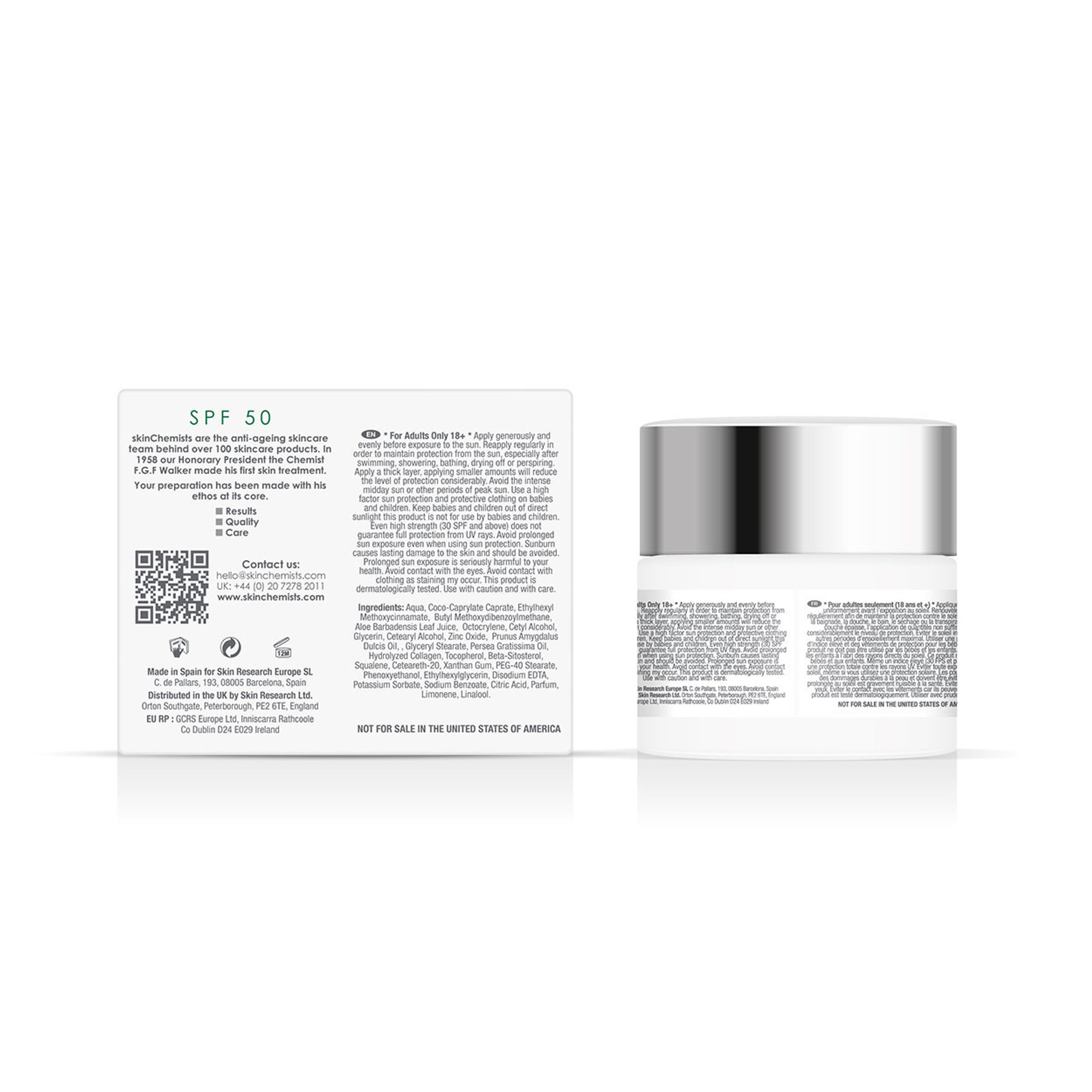 SPF 50 Wrinkle Killer Crema solare giorno idratante 60ml Skin Chemists vista2