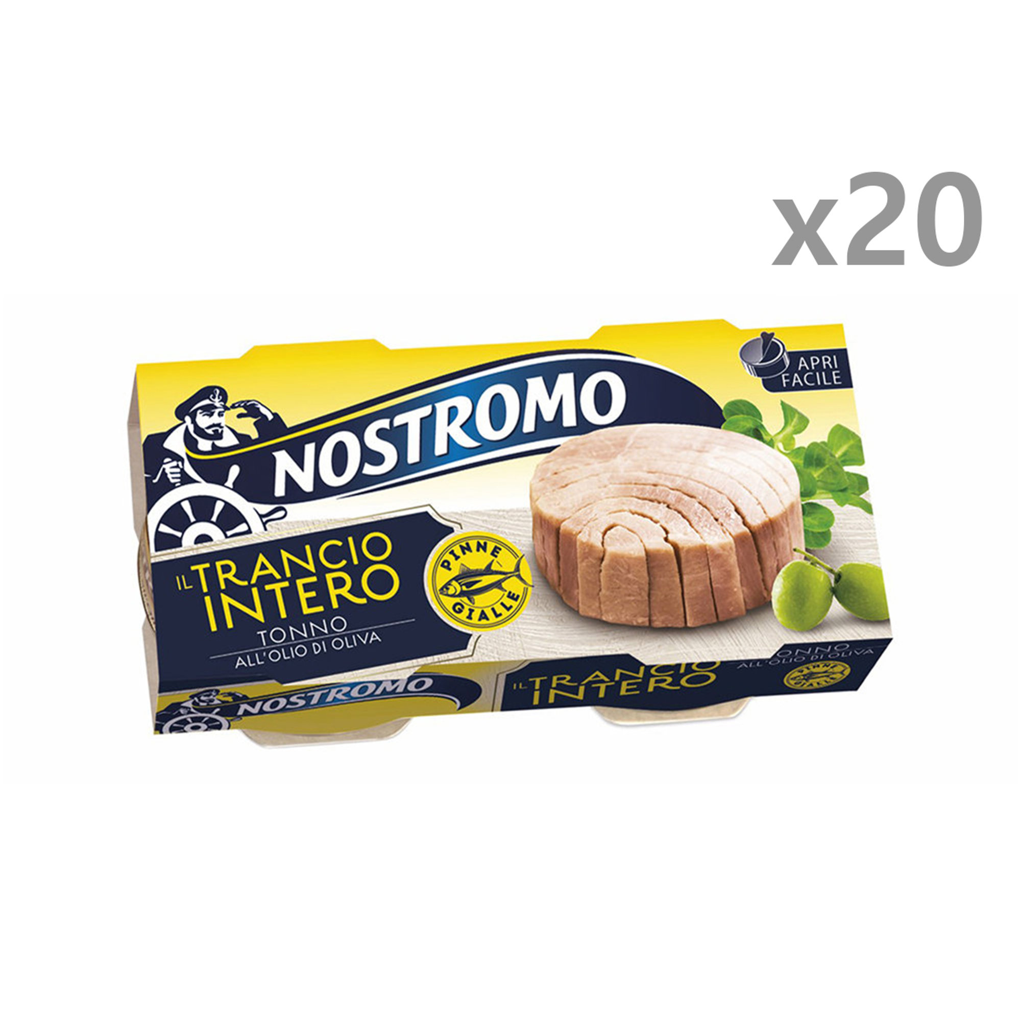 20 confezioni da 2x100 gr di tranci di tonno in olio d'oliva Nostromo vista0