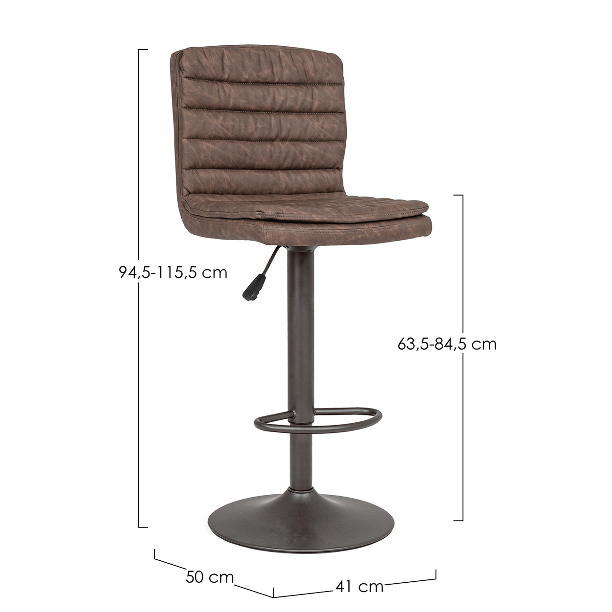 Set of 2 Connor vintage brown bar stools Bizzotto vista5